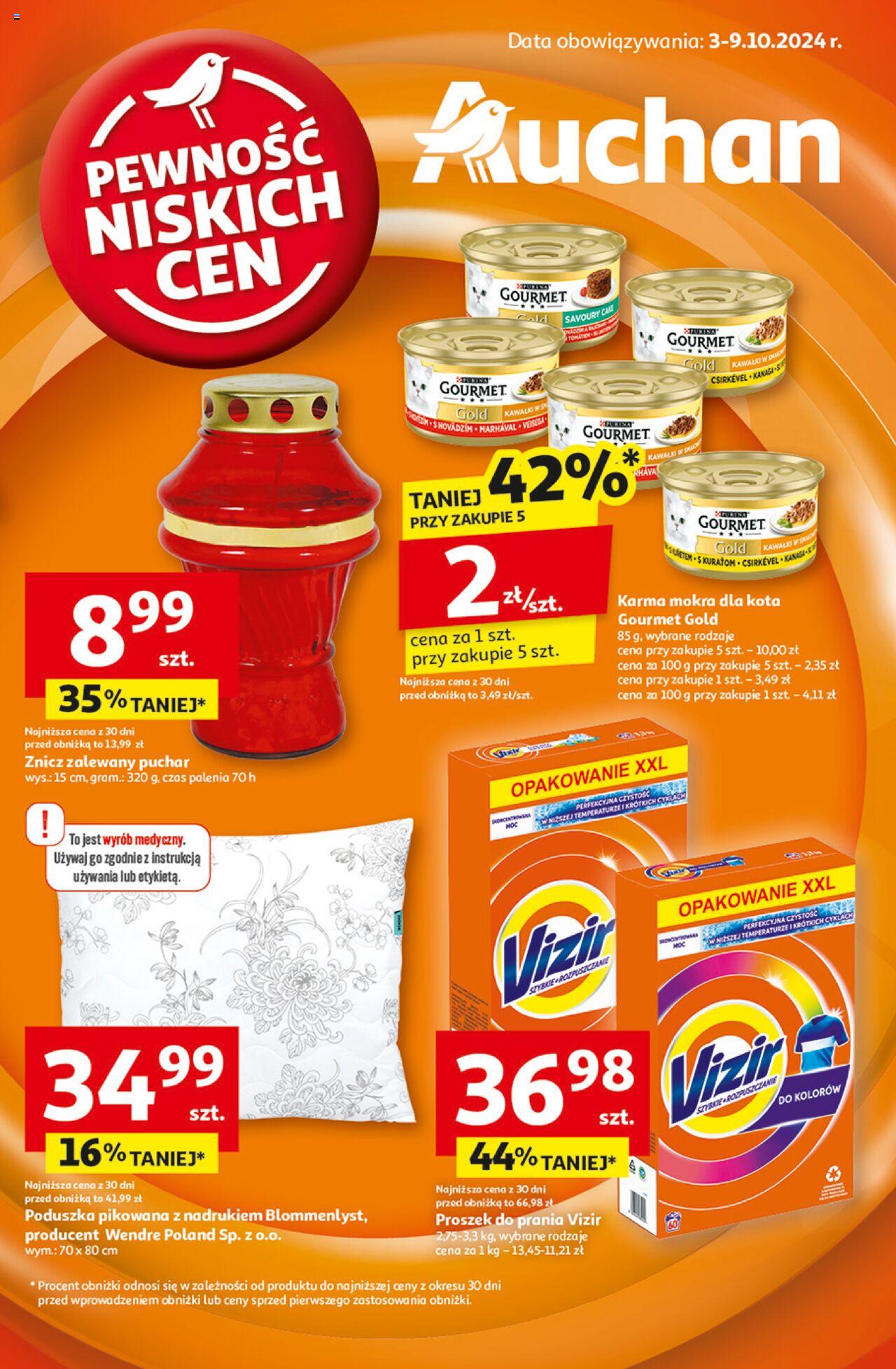 Auchan Pewność Niskich Cen Hipermarket Gazetka ważna od 03.10.2024 do 09.10.2024 strona 1