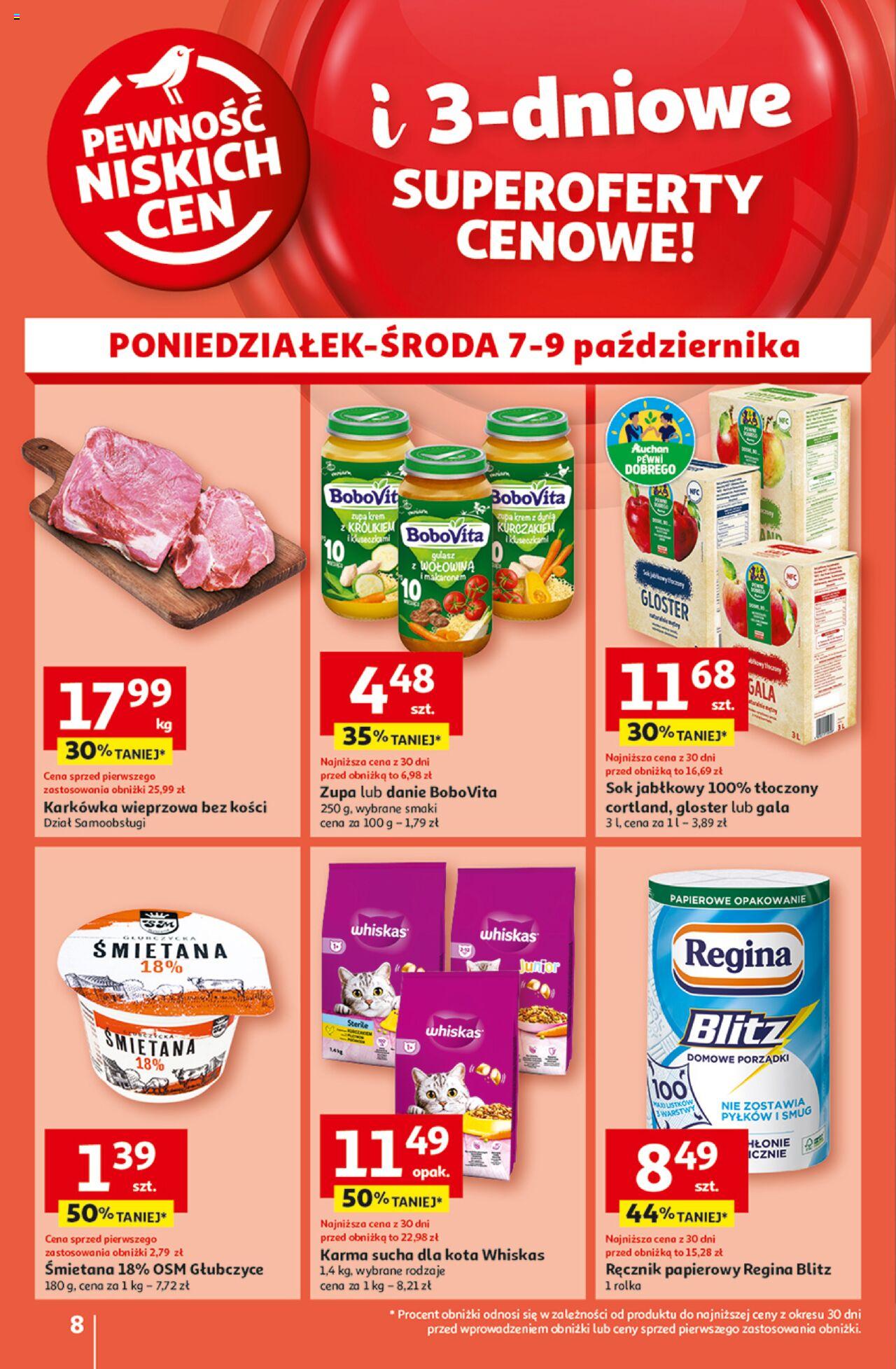 Auchan Pewność Niskich Cen Hipermarket Gazetka ważna od 03.10.2024 do 09.10.2024 strona 8