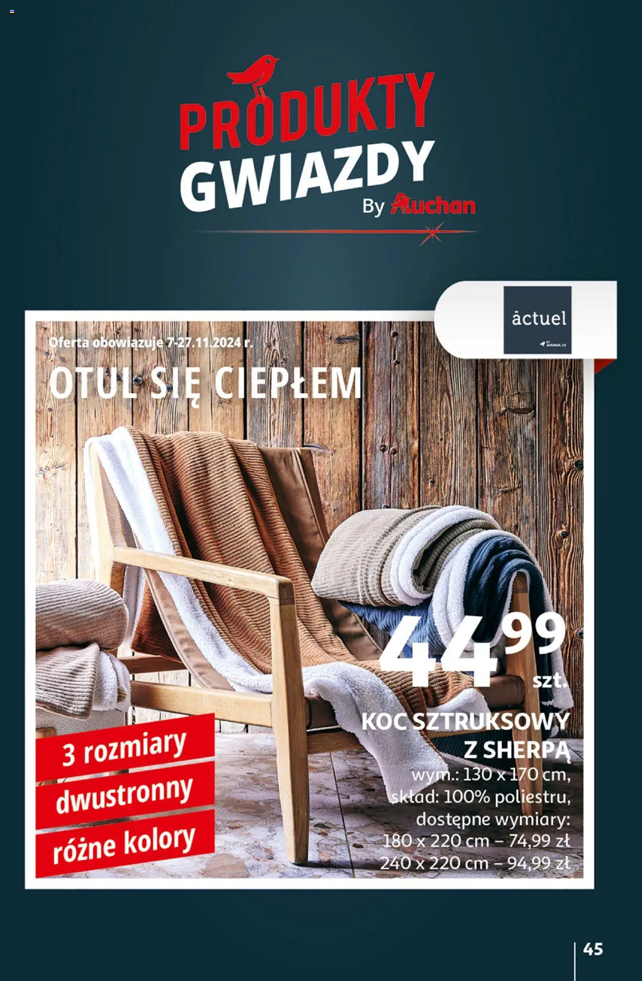 Auchan Pewność Niskich Cen Hipermarket  Gazetka ważna od 07.11.2024 do 13.11.2024 strona 47