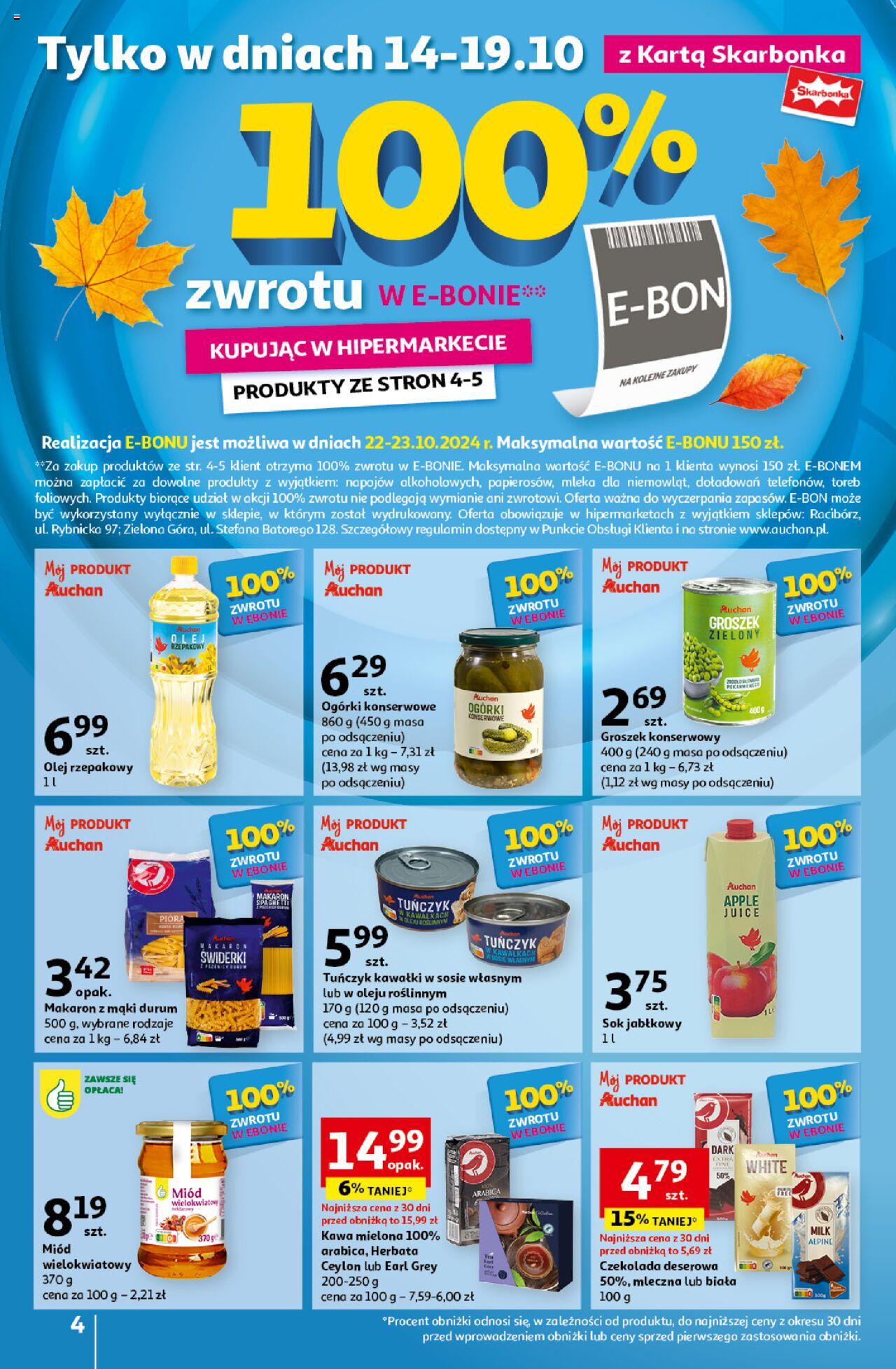 Auchan Pewność Niskich Cen Hipermarket Gazetka ważna od 10.10.2024 do 16.10.2024 strona 4