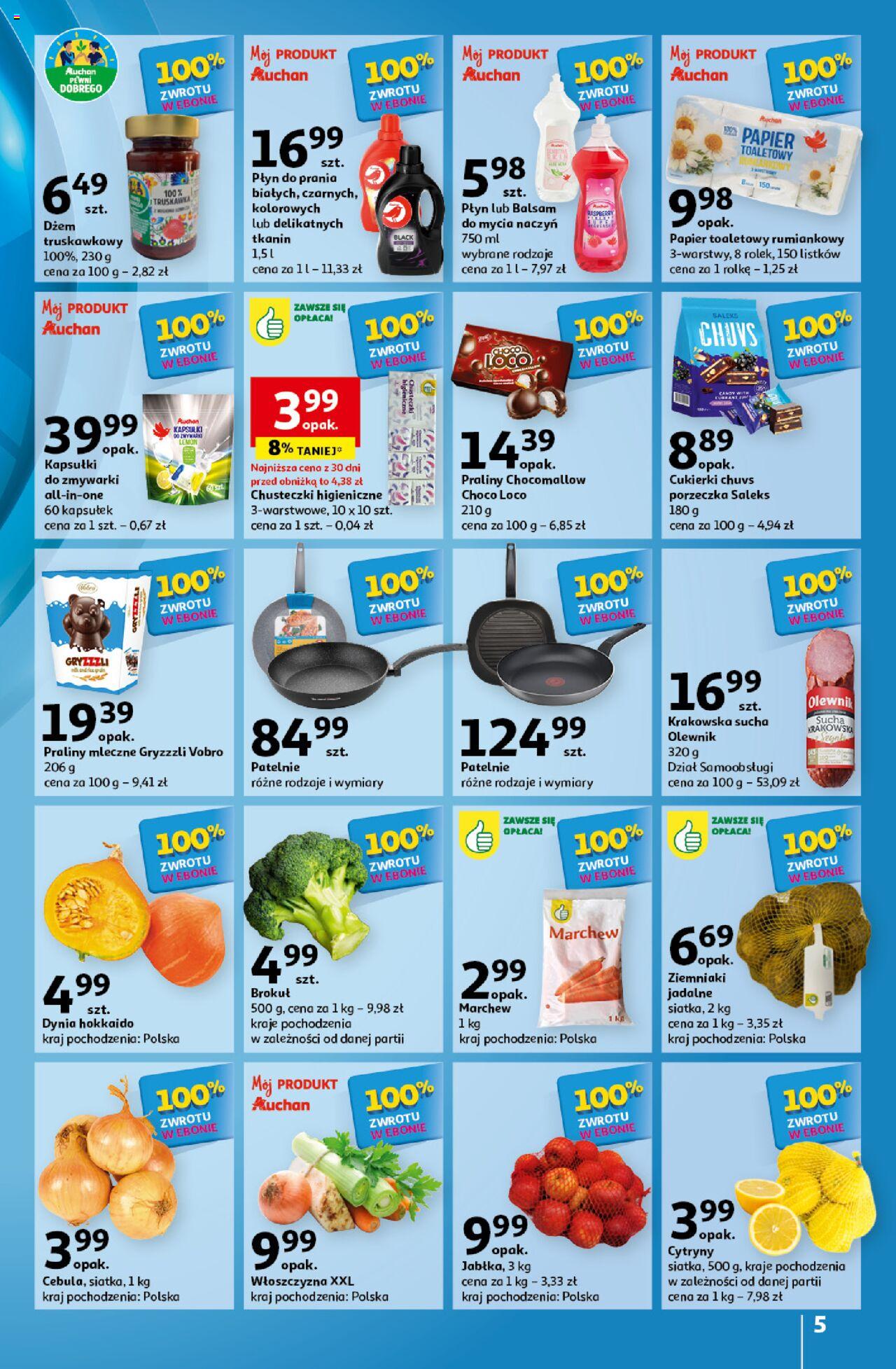 Auchan Pewność Niskich Cen Hipermarket Gazetka ważna od 10.10.2024 do 16.10.2024 strona 5