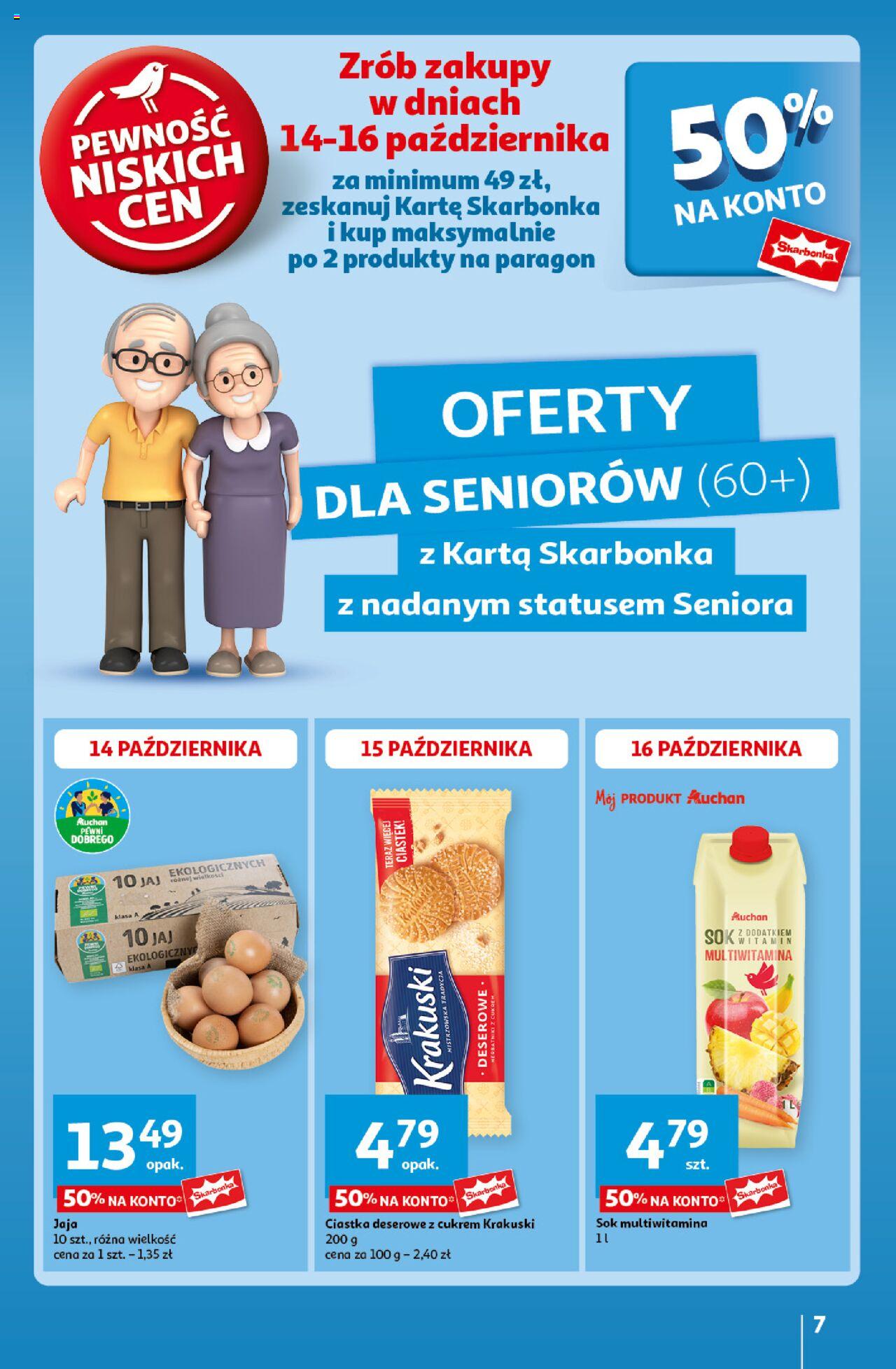 Auchan Pewność Niskich Cen Hipermarket Gazetka ważna od 10.10.2024 do 16.10.2024 strona 7