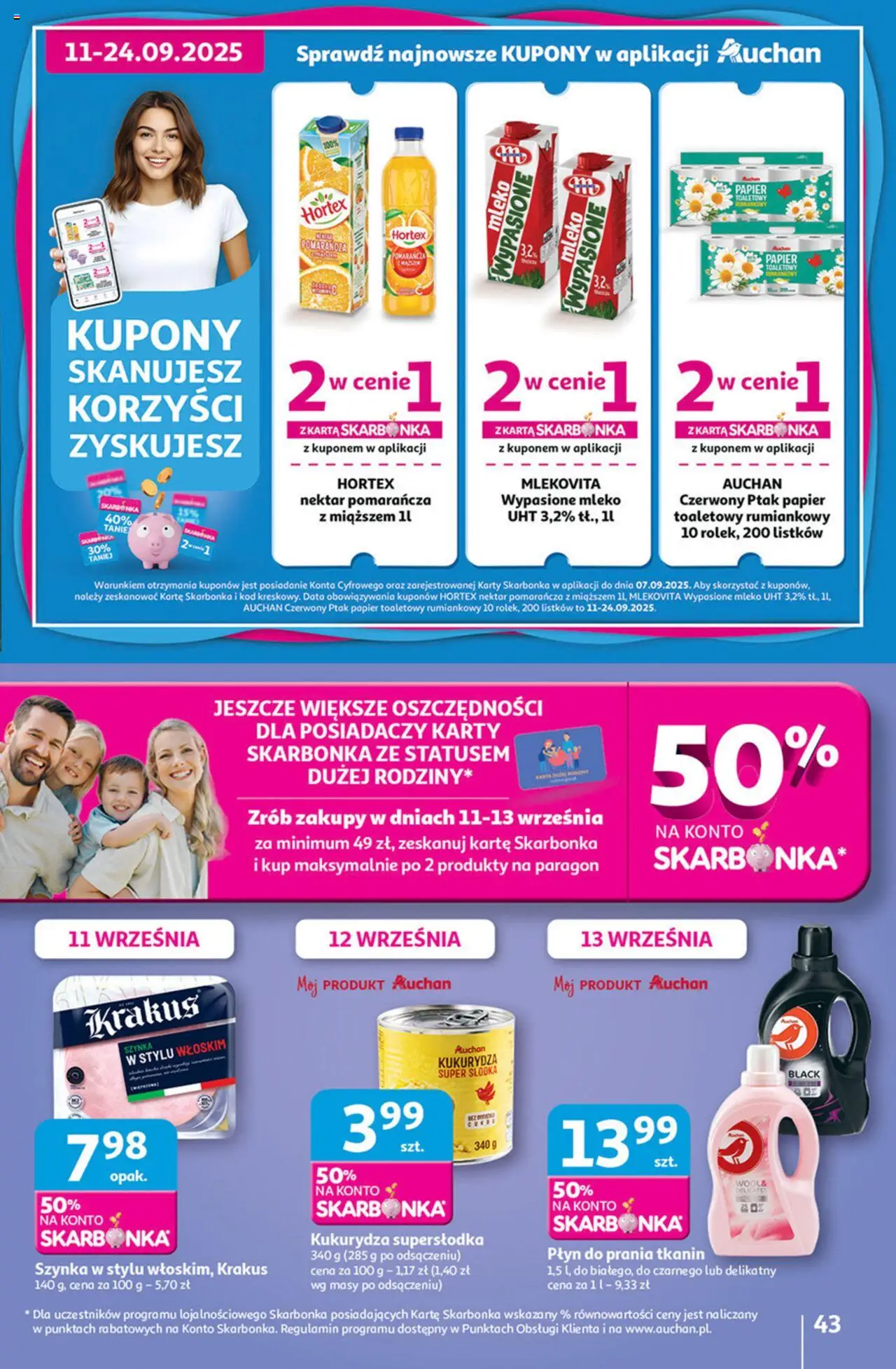 Auchan Pewność niskich cen Hipermarket Gazetka ważna od 11.09.2025 do 17.09.2025 strona 42