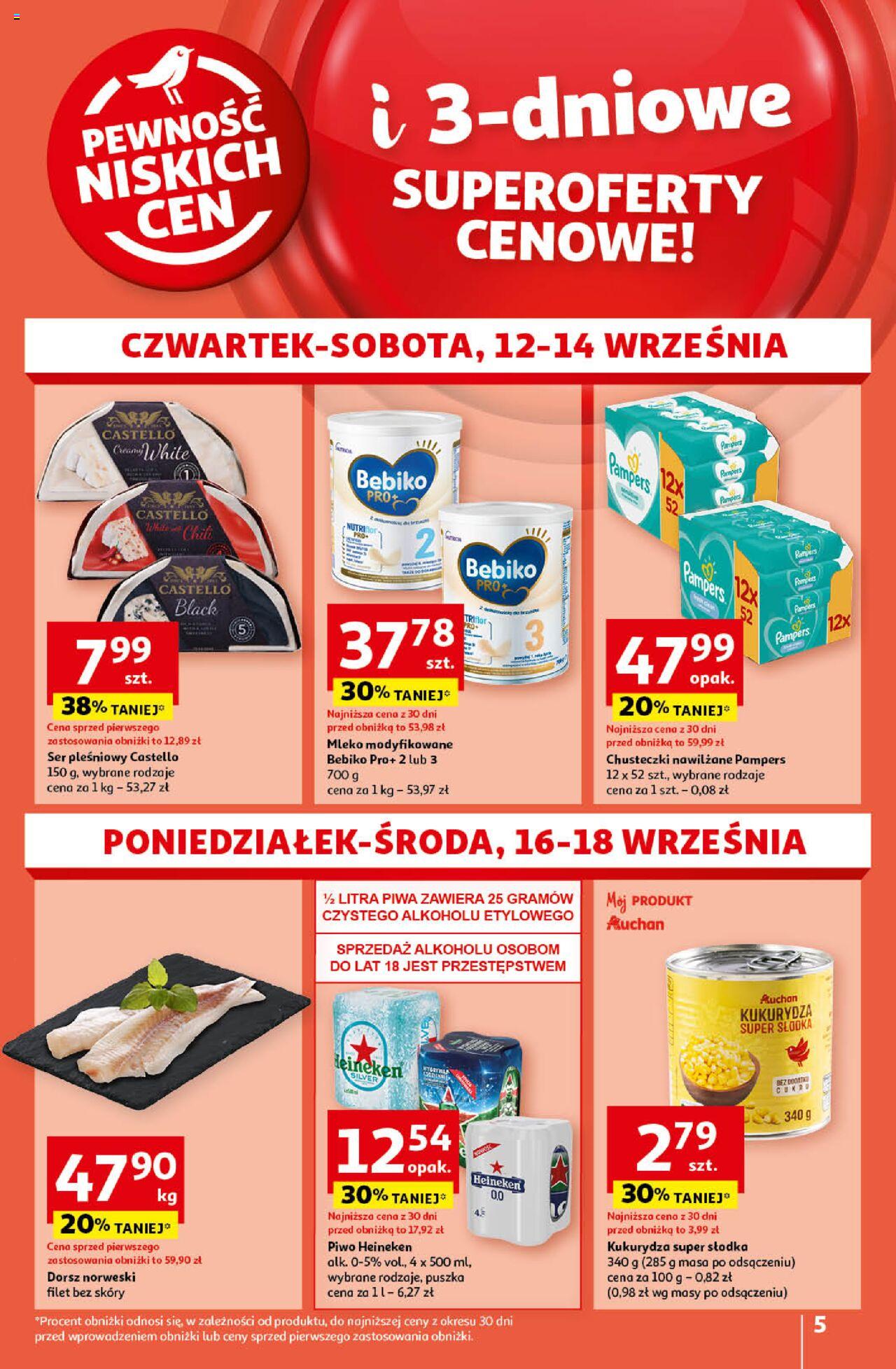 Auchan Pewność Niskich Cen Hipermarket Gazetka ważna od 12.09.2024 do 18.09.2024 strona 5
