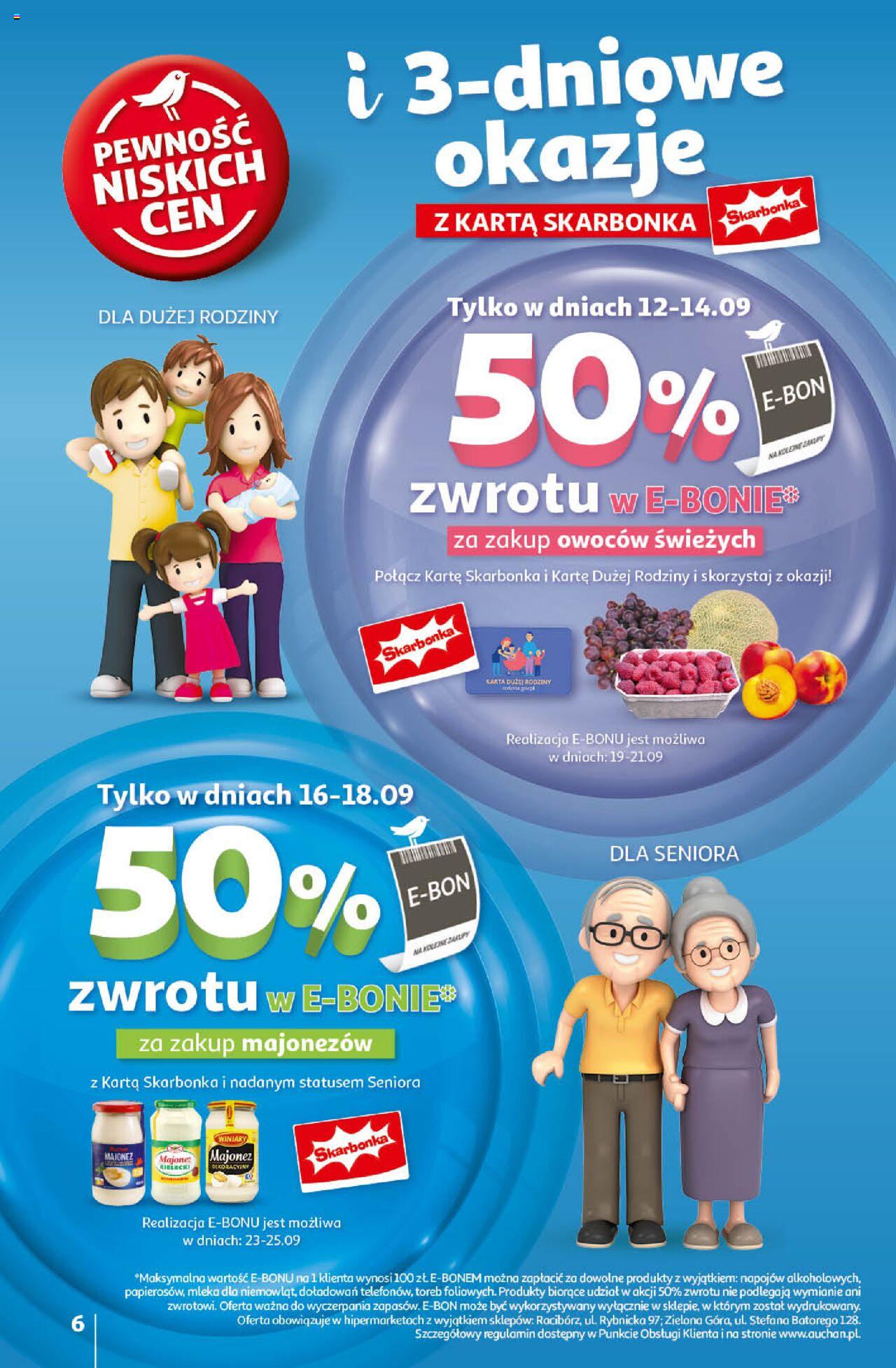Auchan Pewność Niskich Cen Hipermarket Gazetka ważna od 12.09.2024 do 18.09.2024 strona 6