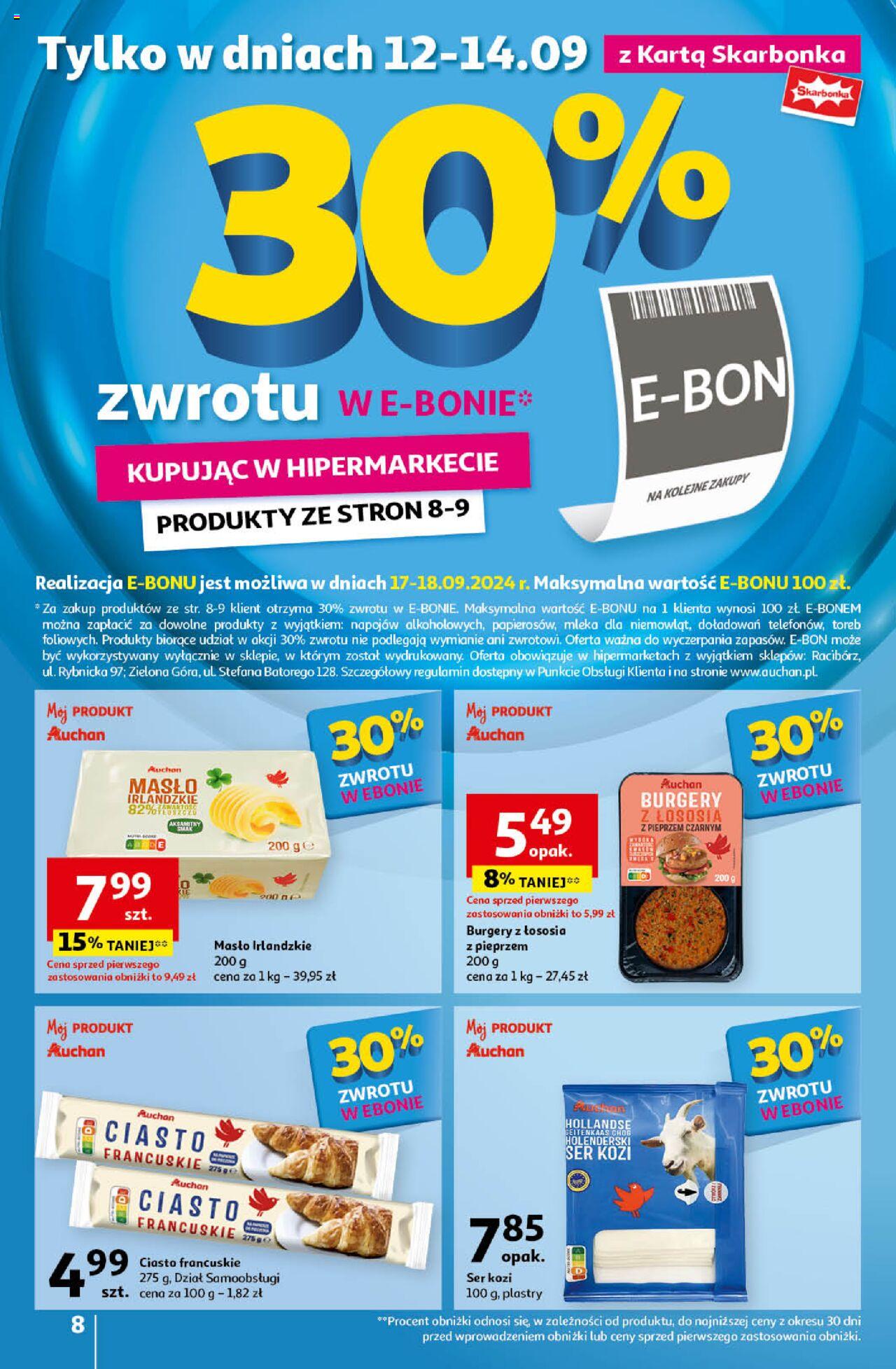 Auchan Pewność Niskich Cen Hipermarket Gazetka ważna od 12.09.2024 do 18.09.2024 strona 8