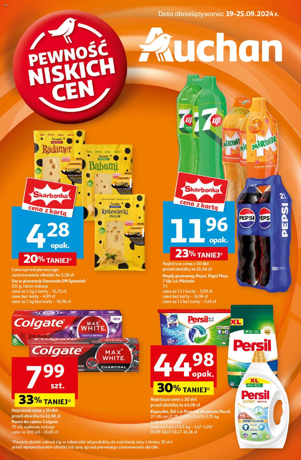 Auchan Pewność Niskich Cen Hipermarket Gazetka ważna od 19.09.2024 do 25.09.2024 strona 1