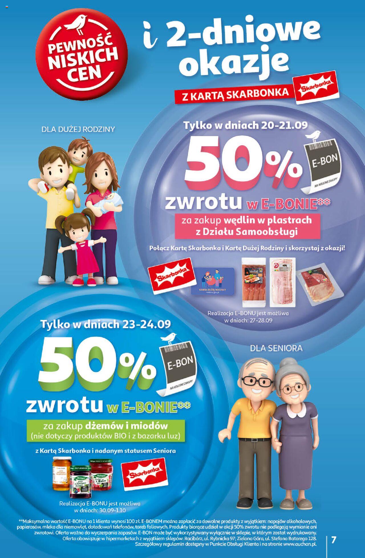 Auchan Pewność Niskich Cen Hipermarket Gazetka ważna od 19.09.2024 do 25.09.2024 strona 7