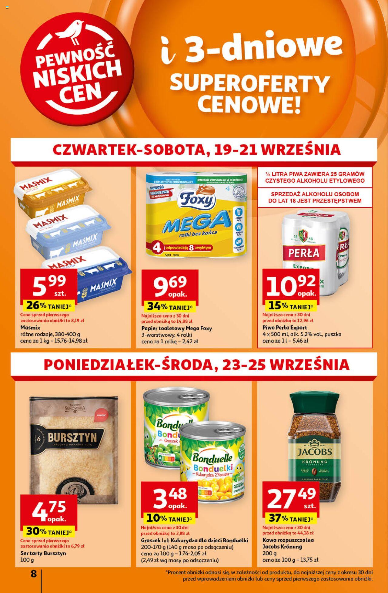 Auchan Pewność Niskich Cen Hipermarket Gazetka ważna od 19.09.2024 do 25.09.2024 strona 8