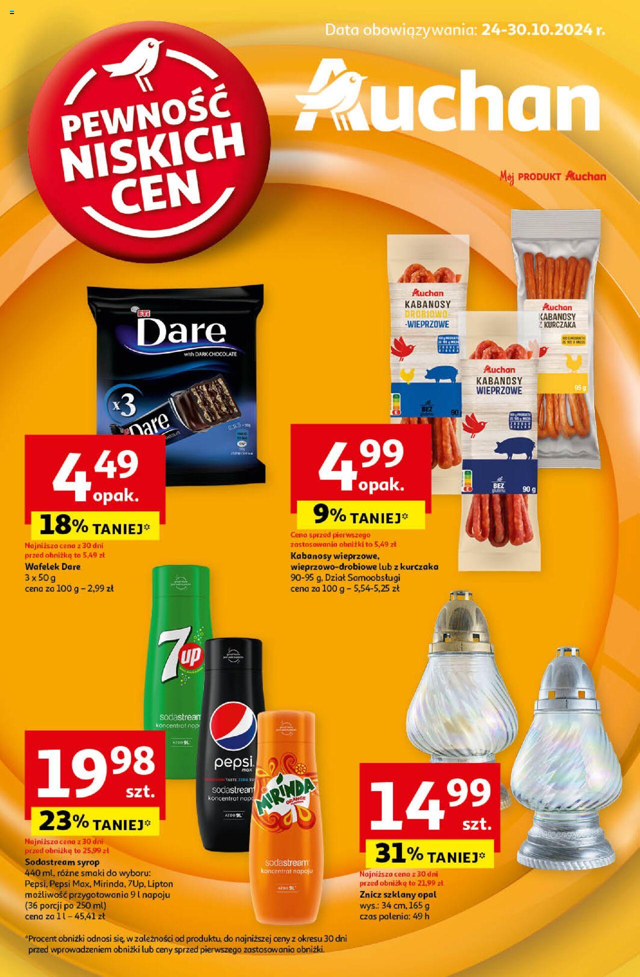 Auchan Pewność Niskich Cen Hipermarket Gazetka ważna od 24.10.2024 do 30.10.2024 strona 1