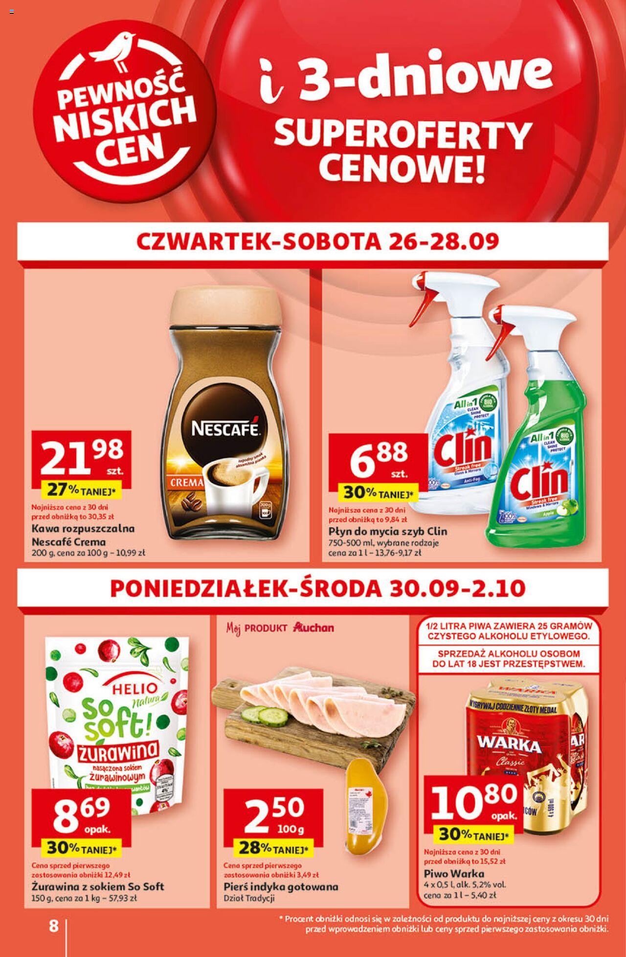 Auchan Pewność Niskich Cen Hipermarket  Gazetka ważna od 26.09.2024 do 02.10.2024 strona 8