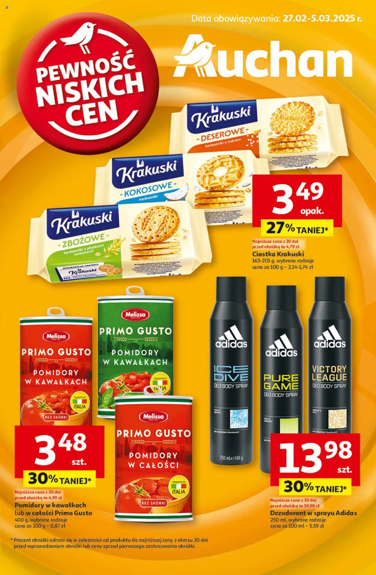 Auchan Pewność Niskich Cen Hipermarket Gazetka ważna od 27.02.2025 do 05.03.2025 strona 1