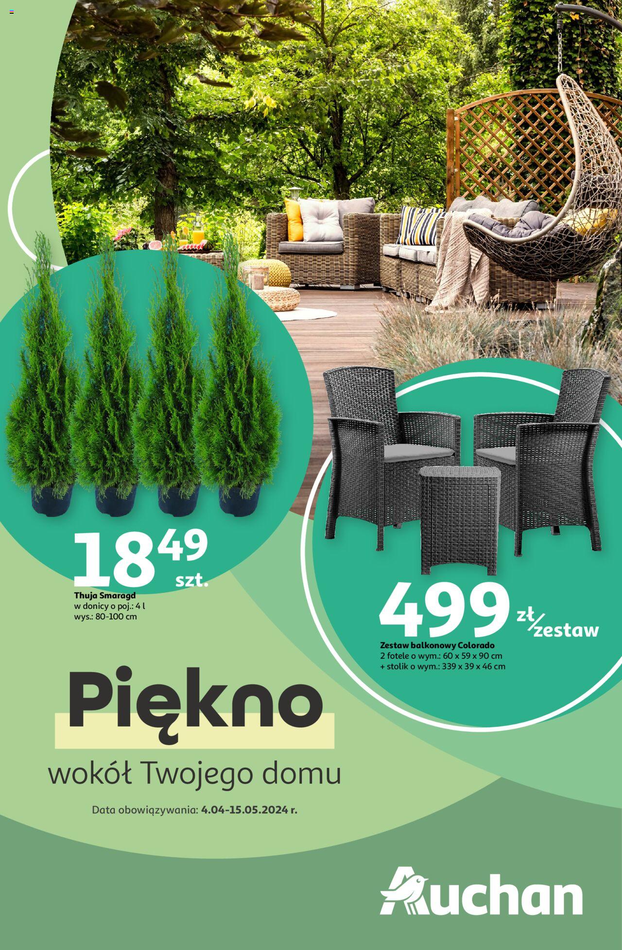 Auchan Piękno wokół Twojego domu Hipermarket Gazetka ważna od 04.04.2024 do 15.05.2024 strona 1