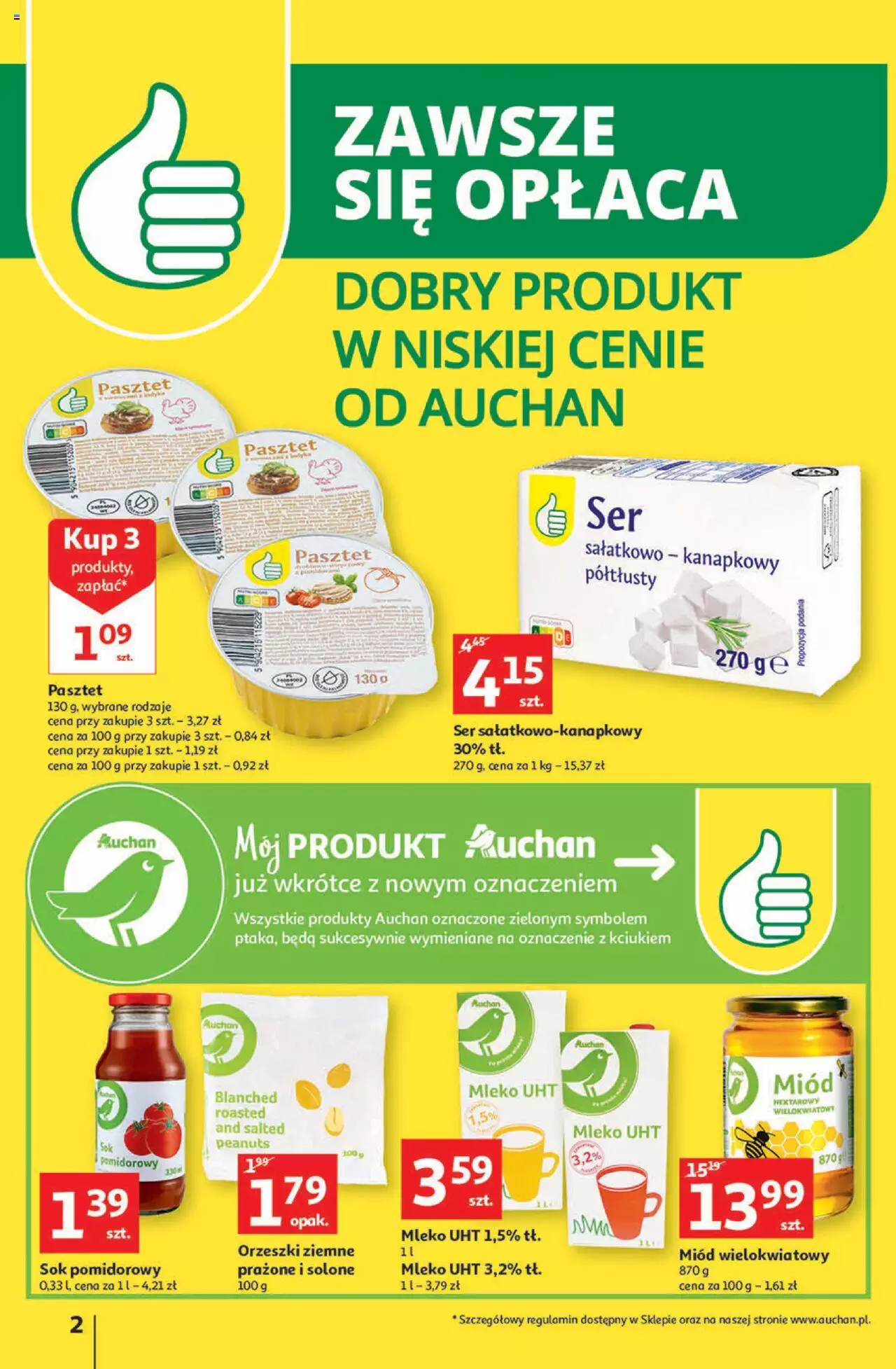 Auchan przeNISKIE CENY – Przekorzyści cenowe Supermarkety gazetka ważna od 22.09.2022 do 28.09.2022 strona 2