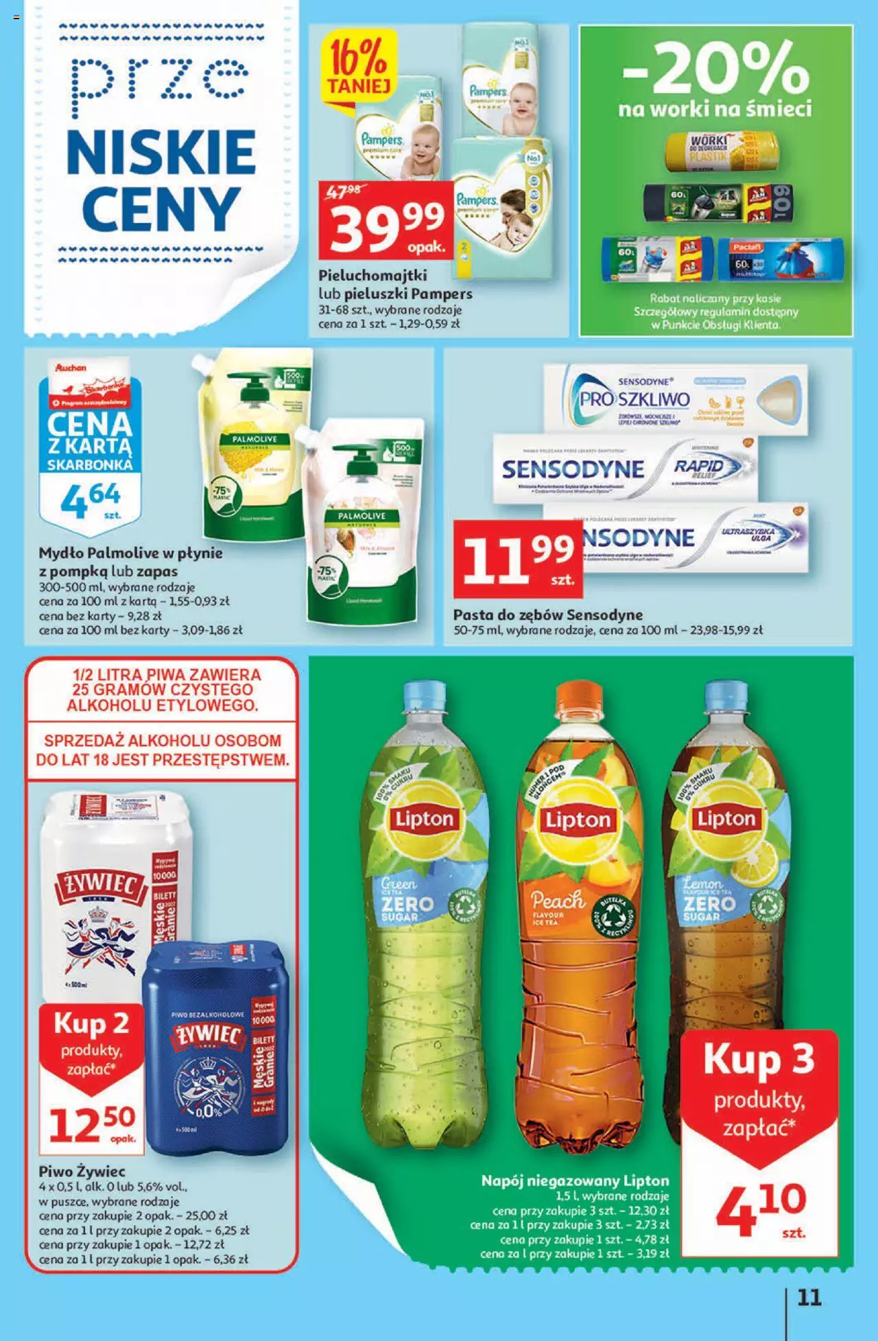 Auchan przeNISKIE CENY – Przekorzyści cenowe Supermarkety gazetka ważna od 22.09.2022 do 28.09.2022 strona 11