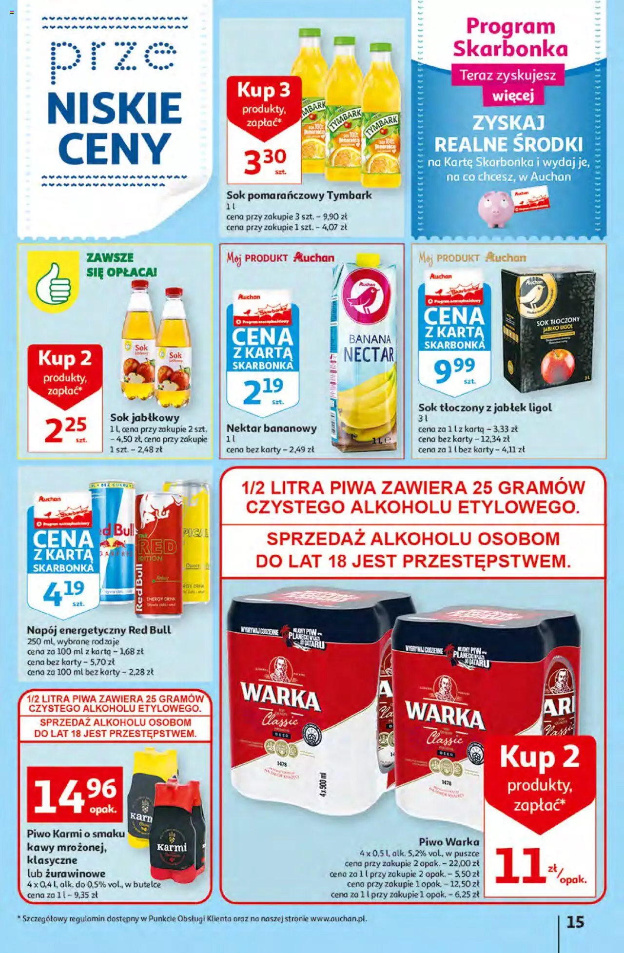 Auchan przeNISKIE CENY – przeKorzyści z markami Auchan Hipermarkety gazetka ważna od 29.09.2022 do 05.10.2022 strona 15