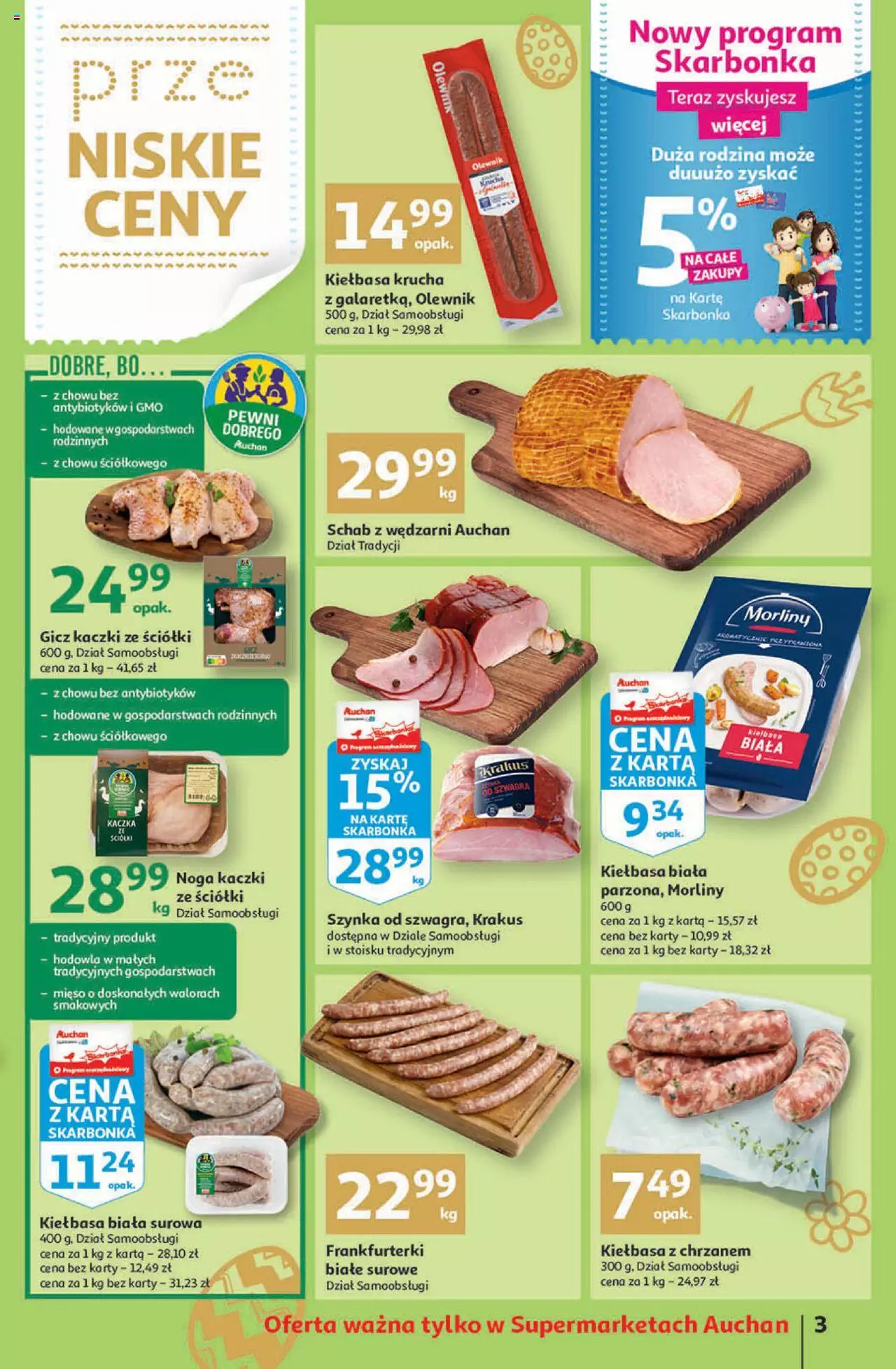 Auchan przeNISKIE CENY przesmaczna Wielkanoc Supermarkety gazetka ważna od 07.04.2022 do 16.04.2022 strona 3