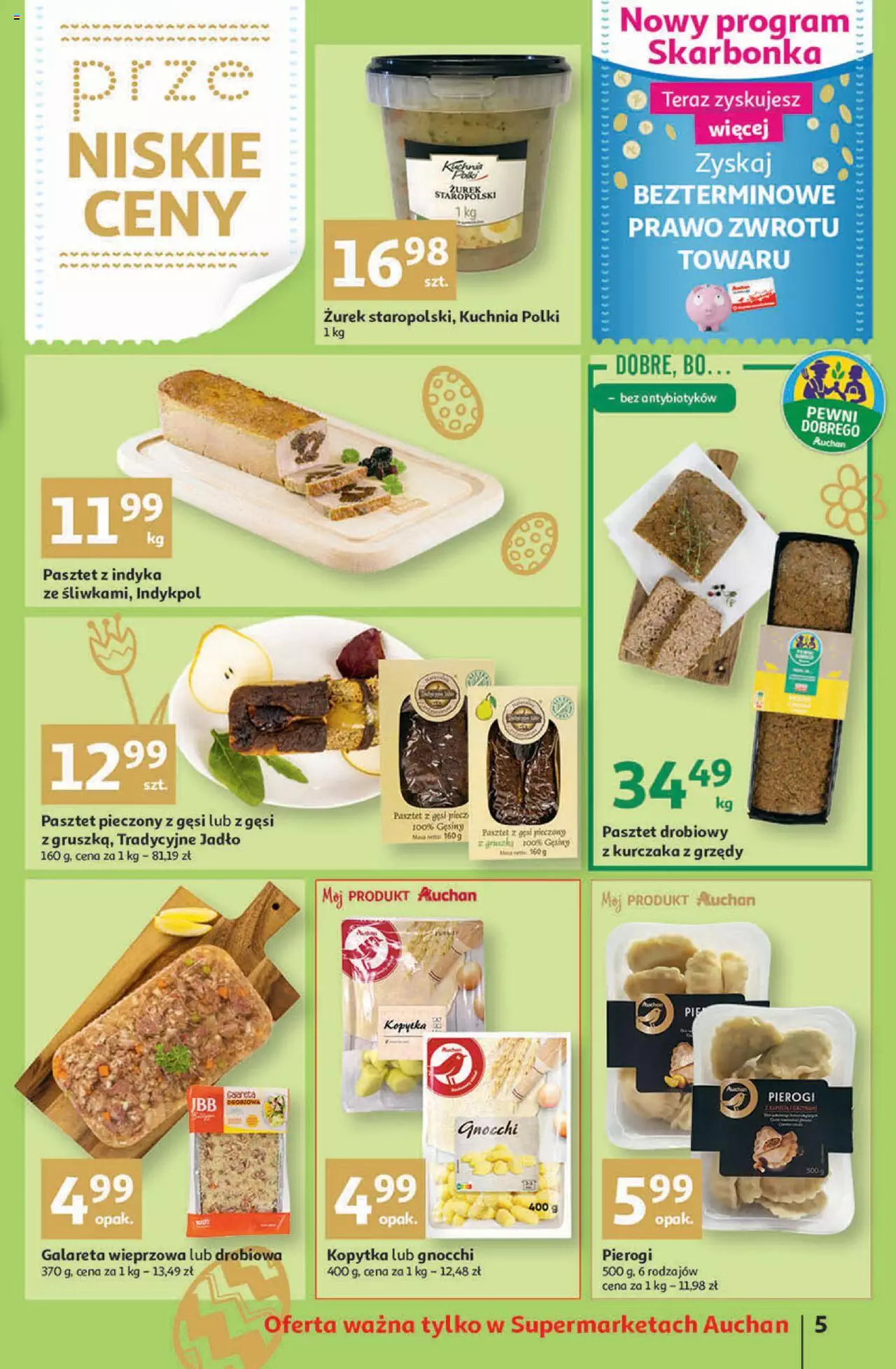 Auchan przeNISKIE CENY przesmaczna Wielkanoc Supermarkety gazetka ważna od 07.04.2022 do 16.04.2022 strona 5