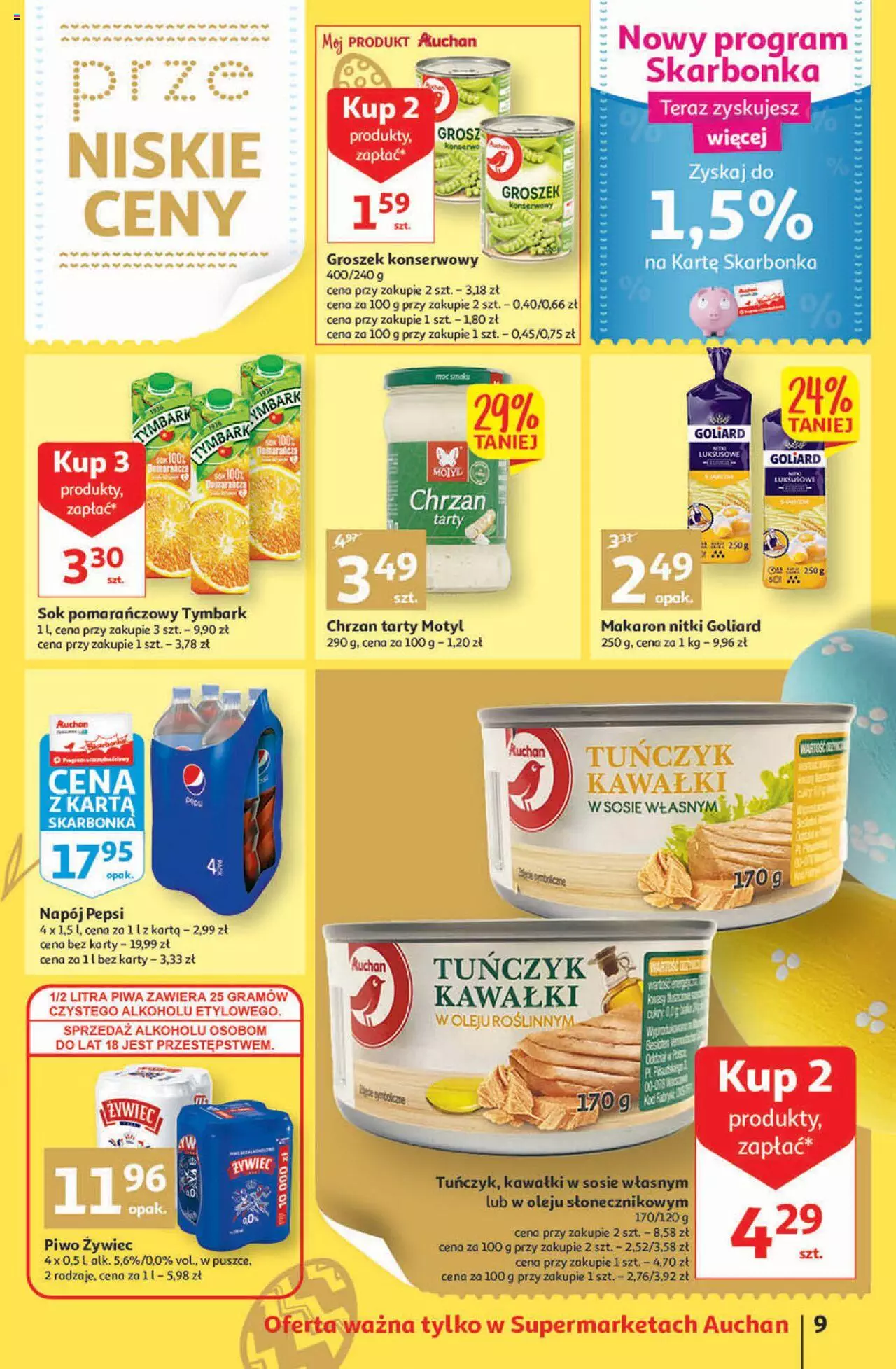 Auchan przeNISKIE CENY przesmaczna Wielkanoc Supermarkety gazetka ważna od 07.04.2022 do 16.04.2022 strona 9