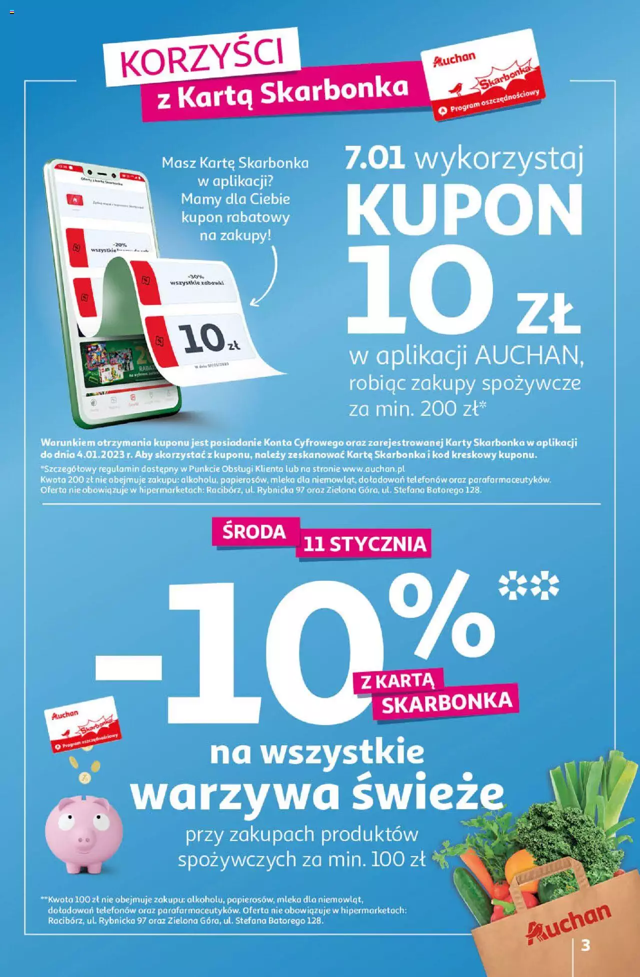 Auchan Rewelacyjnie małe ceny Auchan Hipermarket Gazetka ważna od 03.01.2023 do 11.01.2023 strona 3