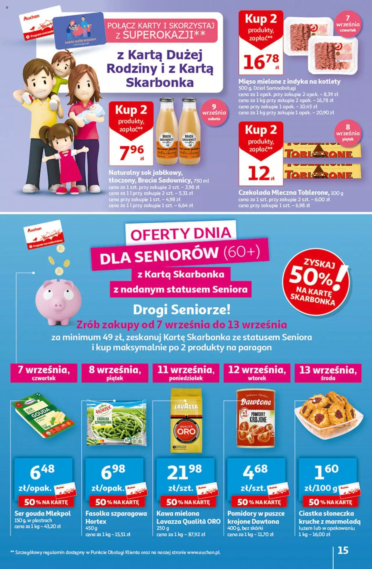 Auchan Rewelacyjnie małe CENY! Hipermarket Gazetka ważna od 07.09.2023 do 13.09.2023 strona 15