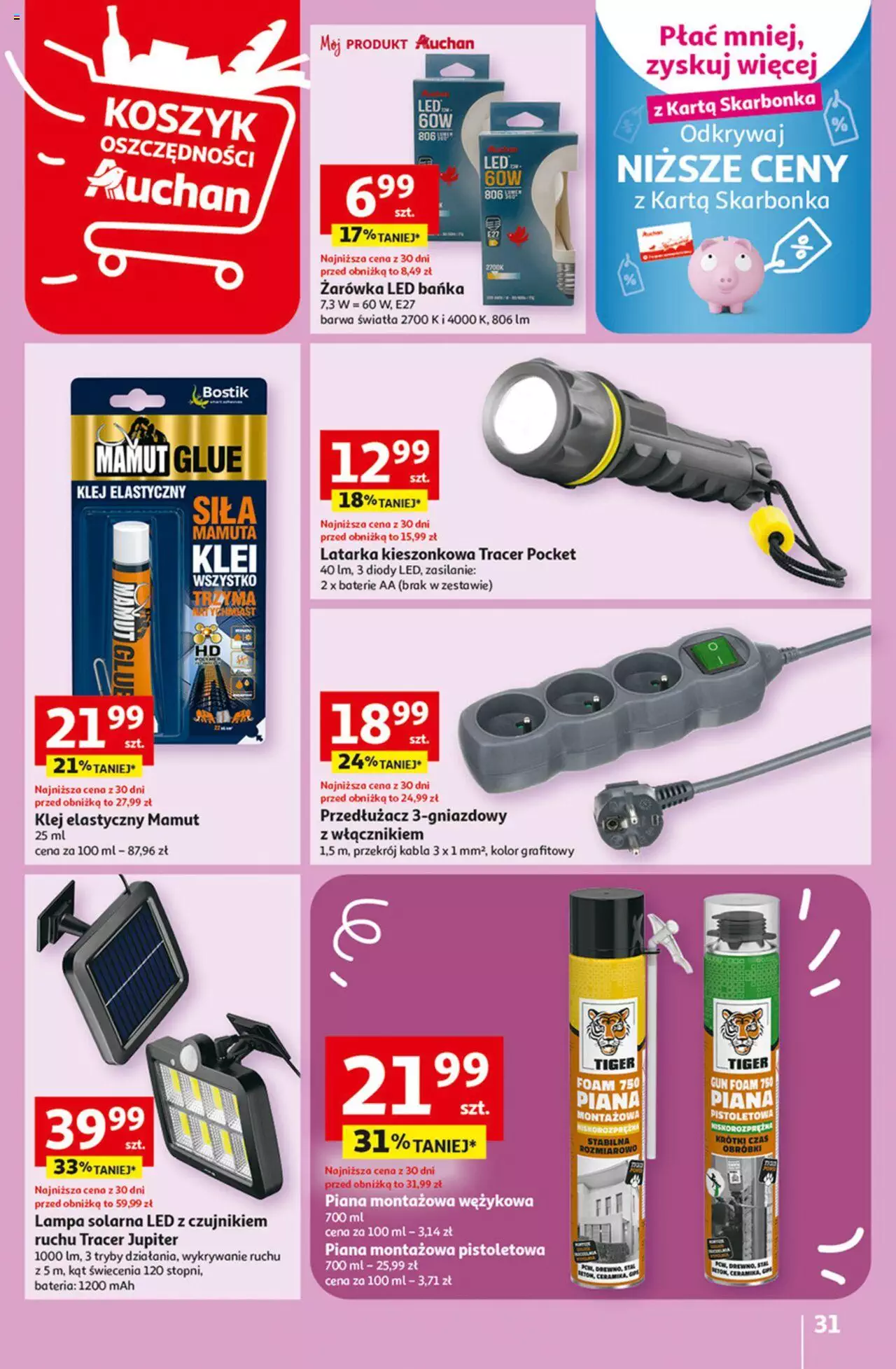 Auchan Rewelacyjnie małe CENY! Hipermarket Gazetka ważna od 07.09.2023 do 13.09.2023 strona 31