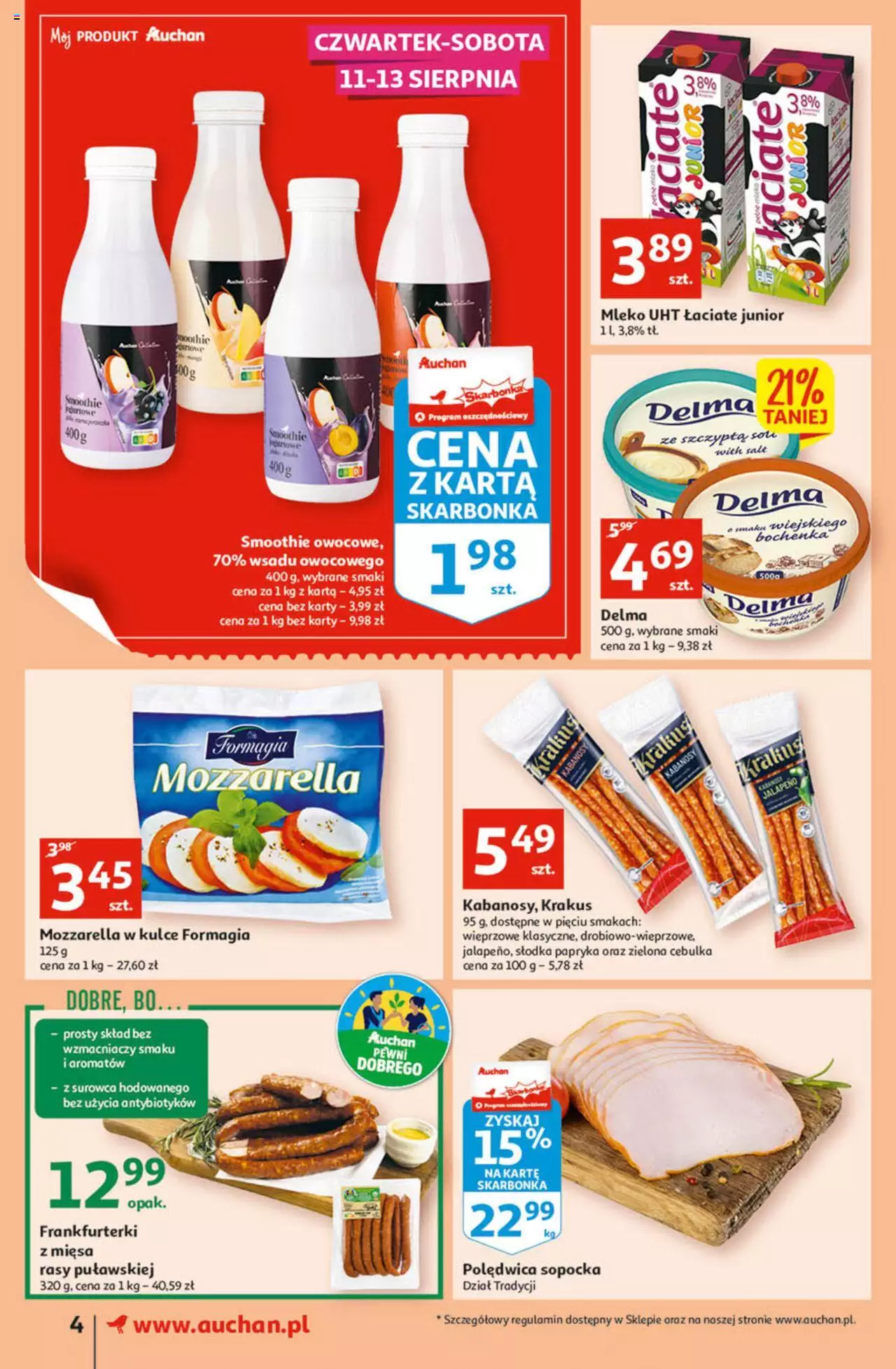 Auchan Szkoła oszczędzania smaczne przeOferty Supermarkety gazetka ważna od 11.08.2022 do 17.08.2022 strona 4