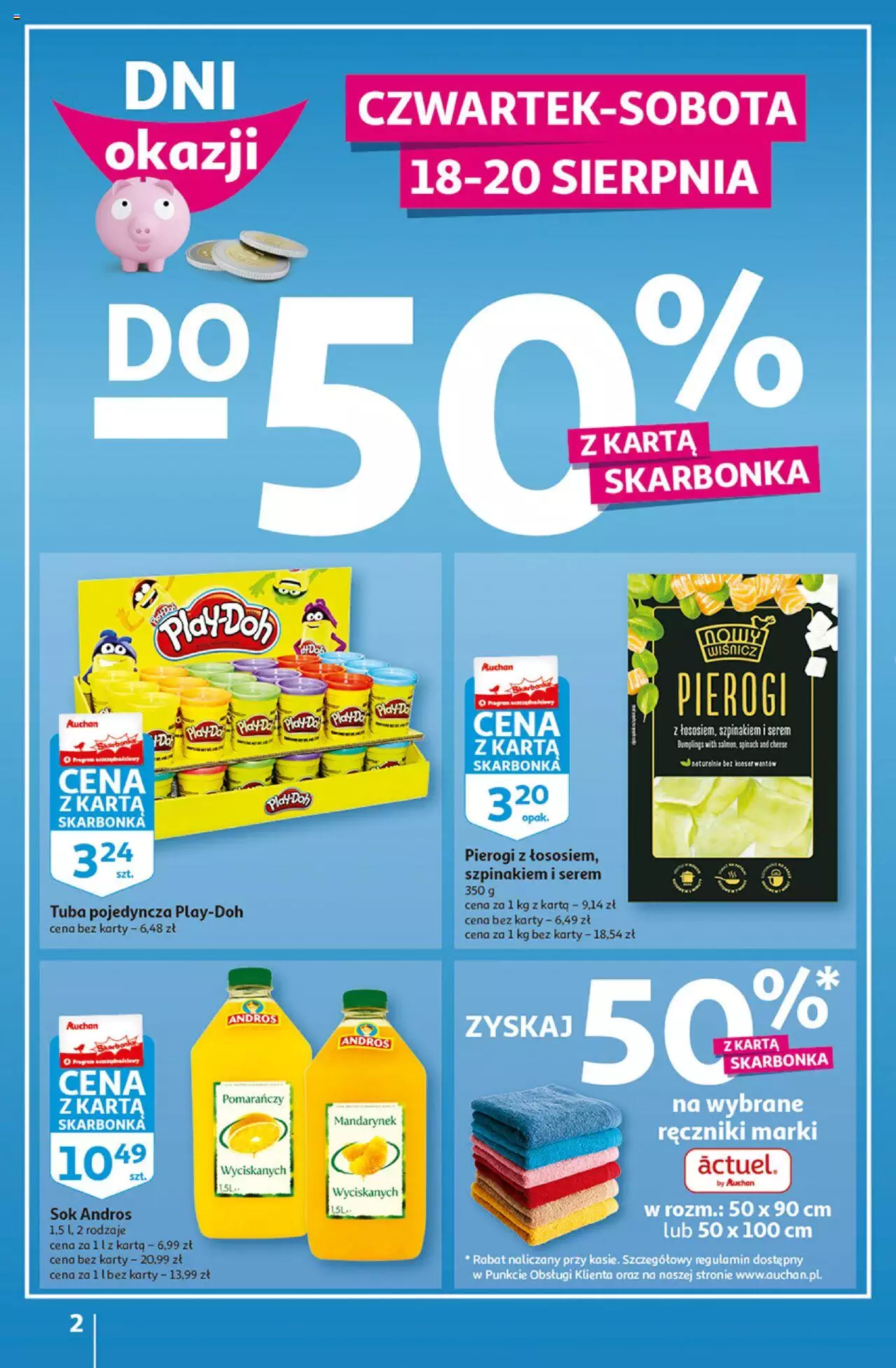 Auchan Szkoła oszczędzania Temat PrzeAtrakcje cenowe Hipermarkety gazetka ważna od 18.08.2022 do 24.08.2022 strona 2