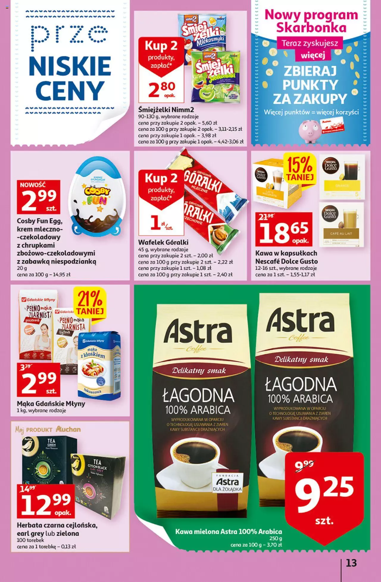 Auchan Szkoła oszczędzania Temat PrzeAtrakcje cenowe Hipermarkety gazetka ważna od 18.08.2022 do 24.08.2022 strona 13
