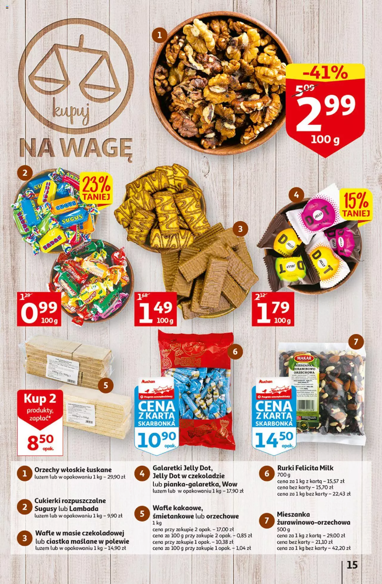 Auchan Szkoła oszczędzania Temat PrzeAtrakcje cenowe Hipermarkety gazetka ważna od 18.08.2022 do 24.08.2022 strona 15