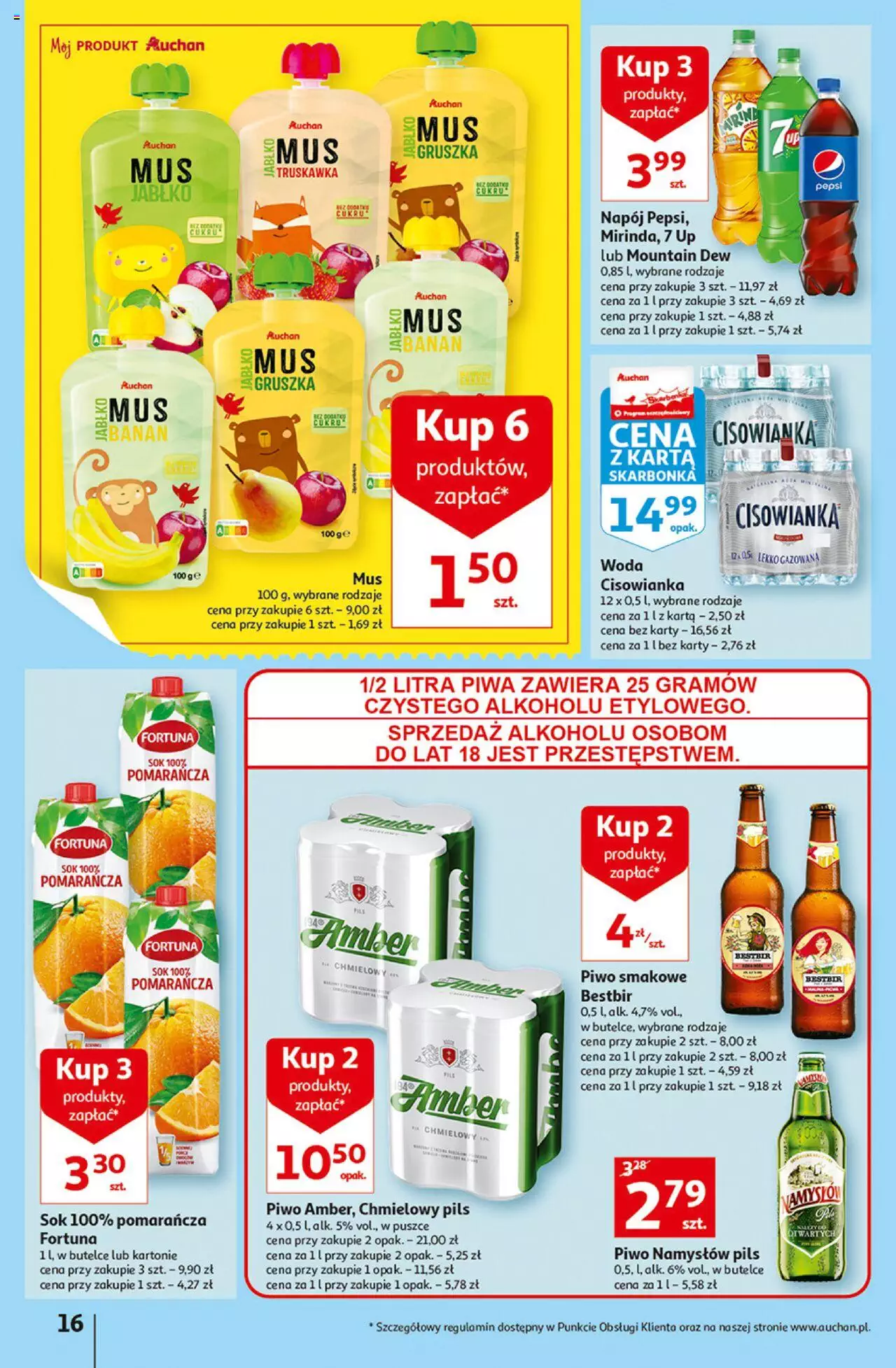 Auchan Szkoła oszczędzania Temat PrzeAtrakcje cenowe Hipermarkety gazetka ważna od 18.08.2022 do 24.08.2022 strona 16