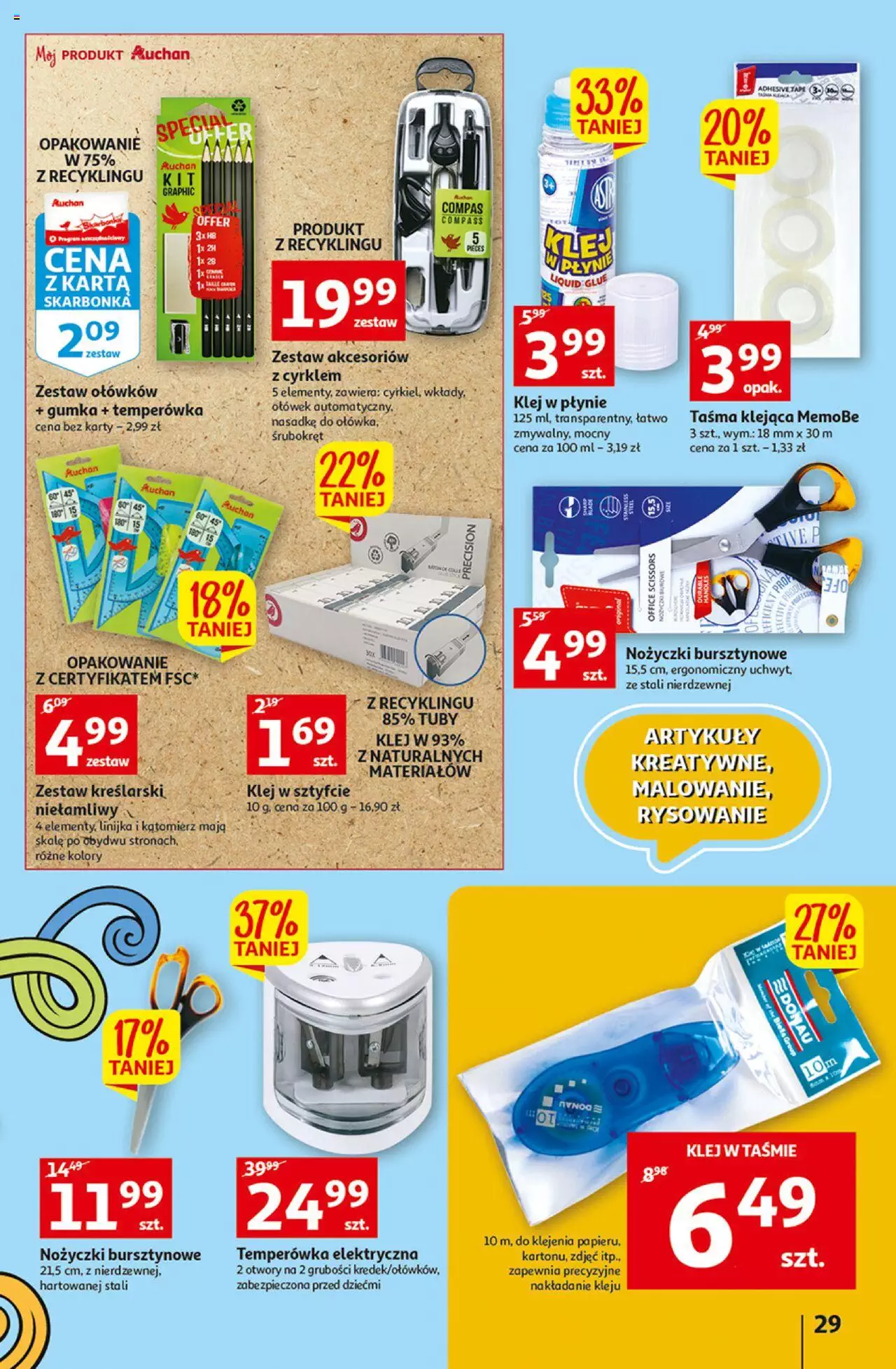 Auchan Szkoła oszczędzania Temat PrzeAtrakcje cenowe Hipermarkety gazetka ważna od 18.08.2022 do 24.08.2022 strona 29