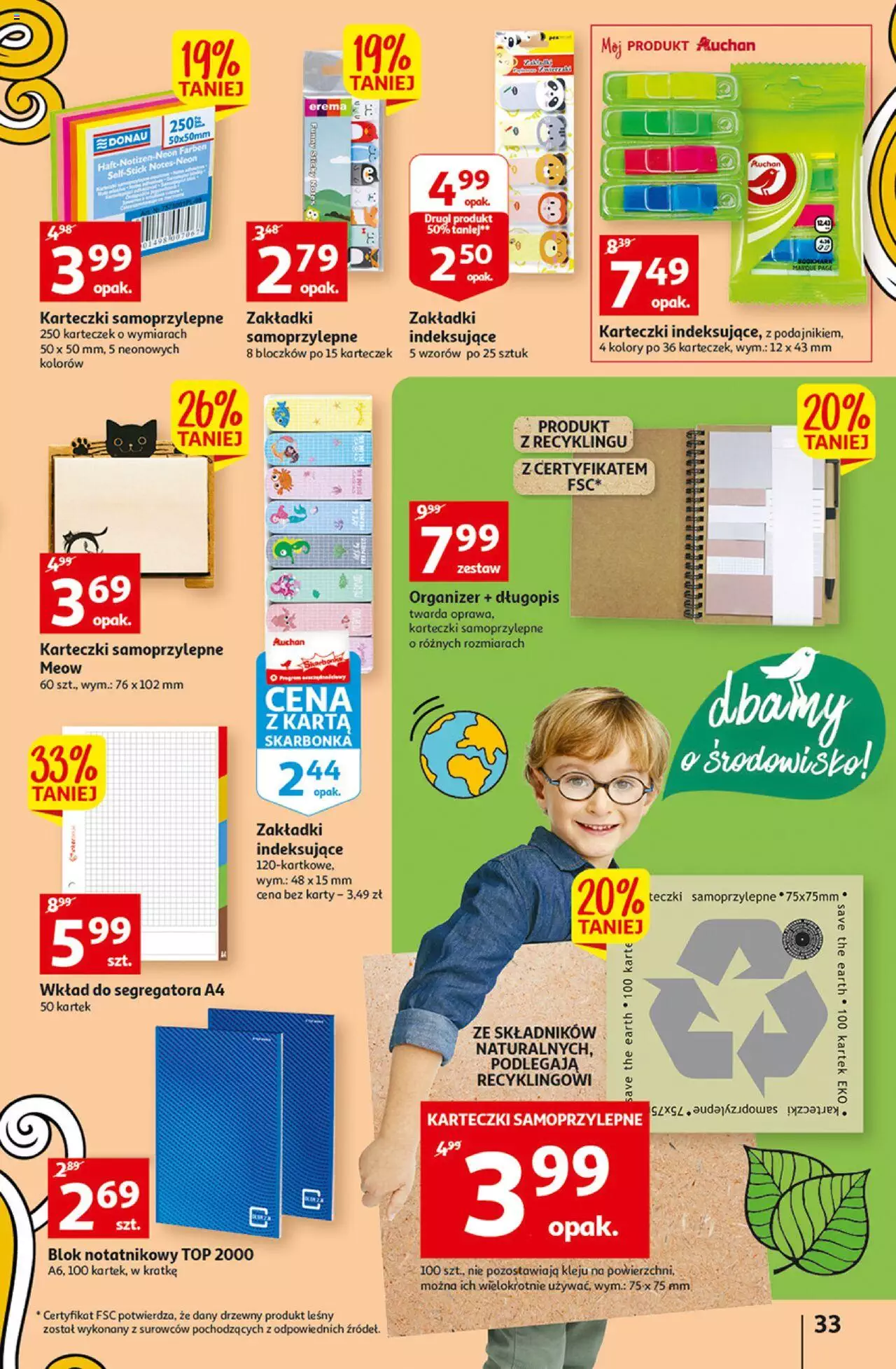 Auchan Szkoła oszczędzania Temat PrzeAtrakcje cenowe Hipermarkety gazetka ważna od 18.08.2022 do 24.08.2022 strona 33