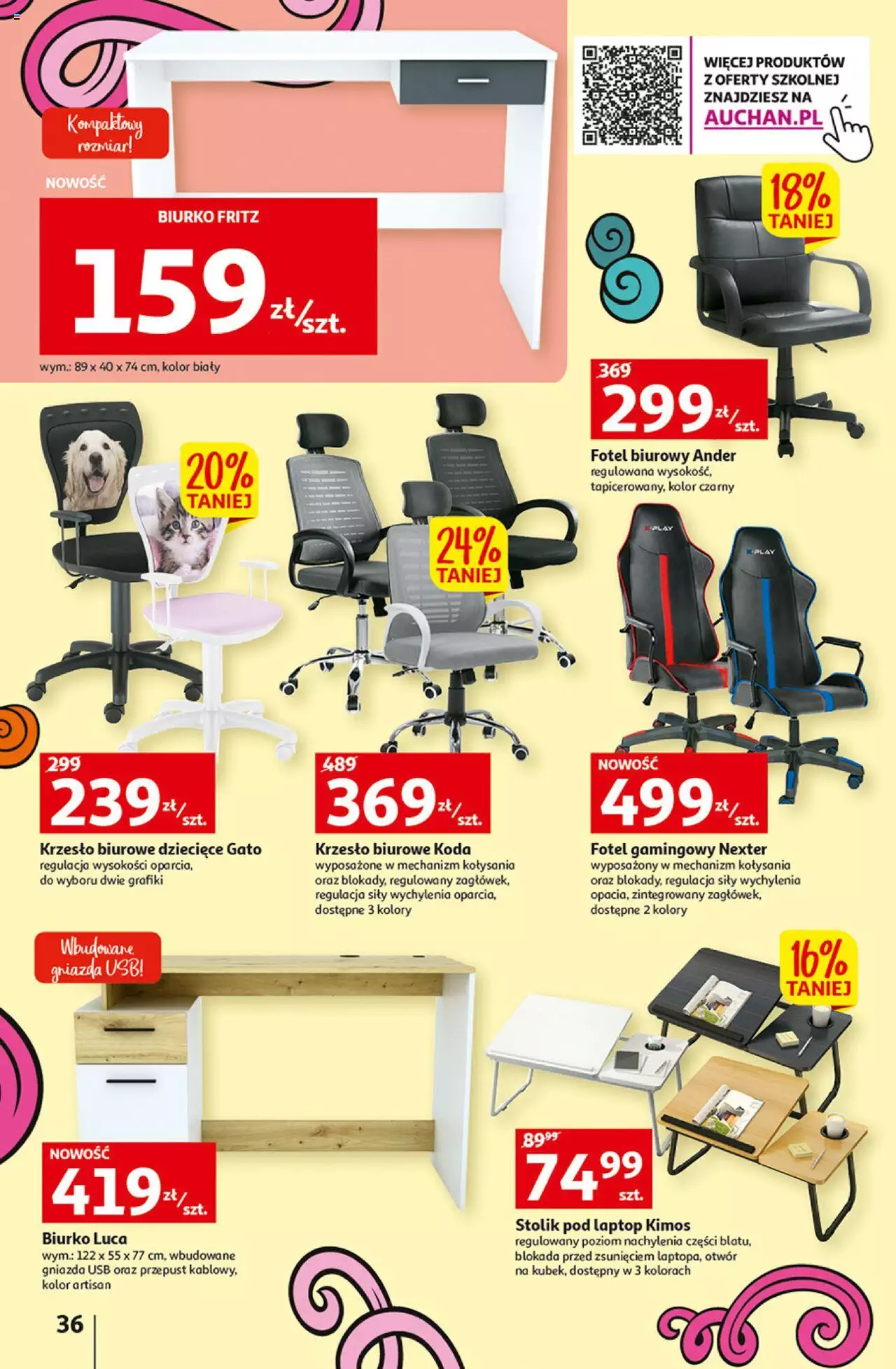 Auchan Szkoła oszczędzania Temat PrzeAtrakcje cenowe Hipermarkety gazetka ważna od 18.08.2022 do 24.08.2022 strona 36