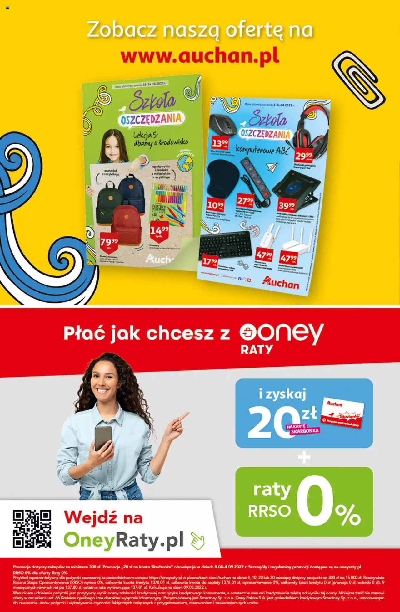 Auchan Szkoła oszczędzania Temat PrzeAtrakcje cenowe Hipermarkety gazetka ważna od 18.08.2022 do 24.08.2022 strona 38