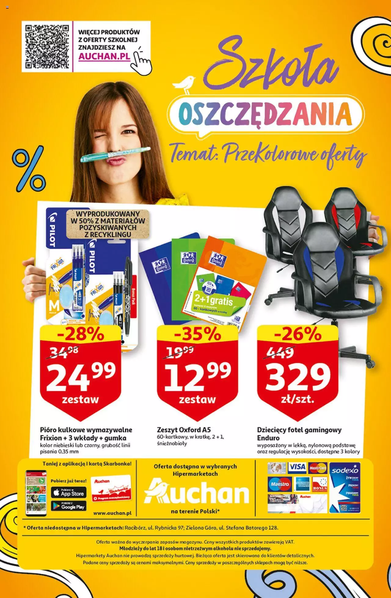 Auchan Szkoła oszczędzania Temat PrzeAtrakcje cenowe Hipermarkety gazetka ważna od 18.08.2022 do 24.08.2022 strona 40