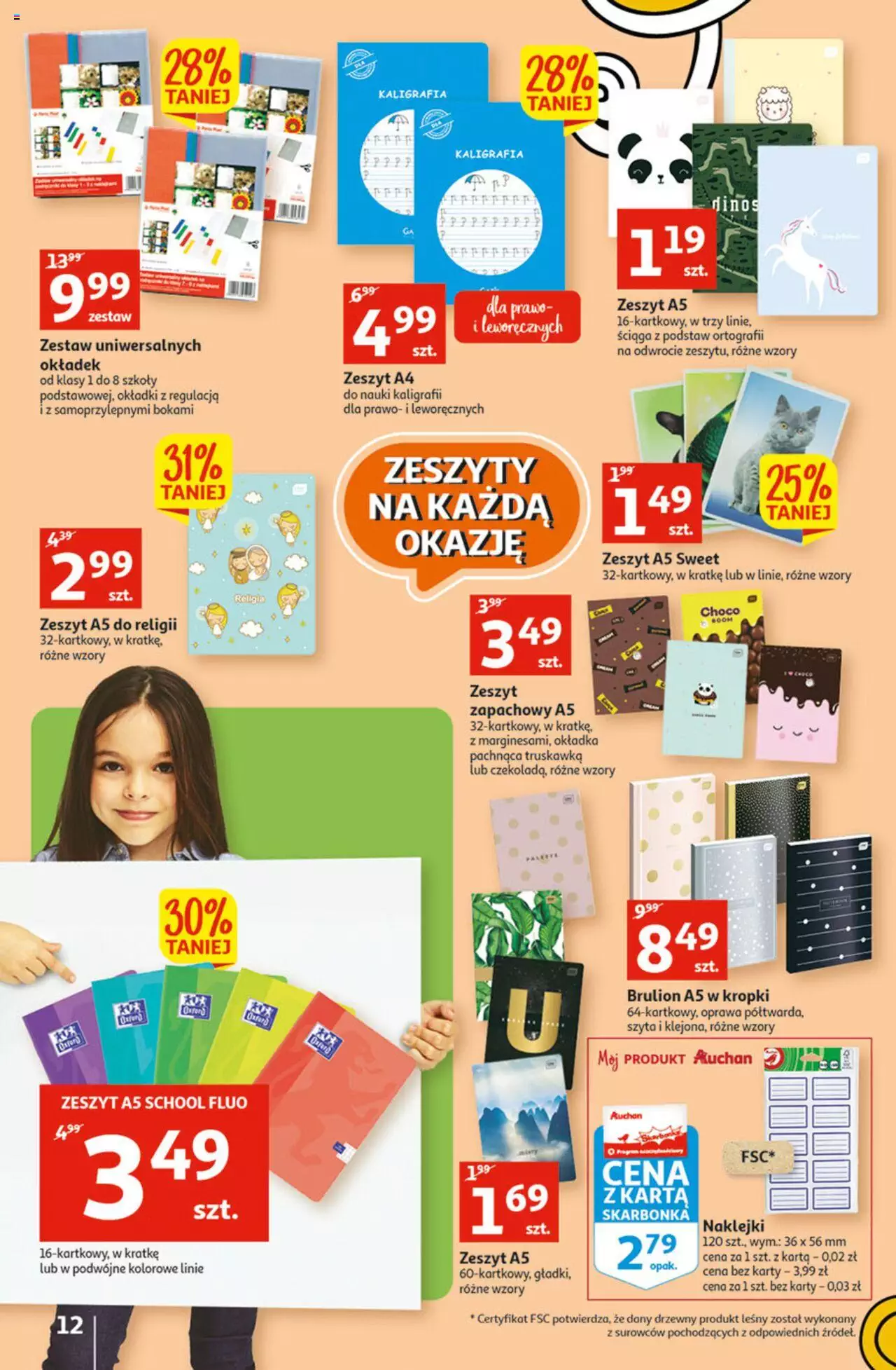 Auchan Szkoła oszczędzania Temat Szkolne przeOferty Hipermarkety gazetka ważna od 11.08.2022 do 17.08.2022 strona 12