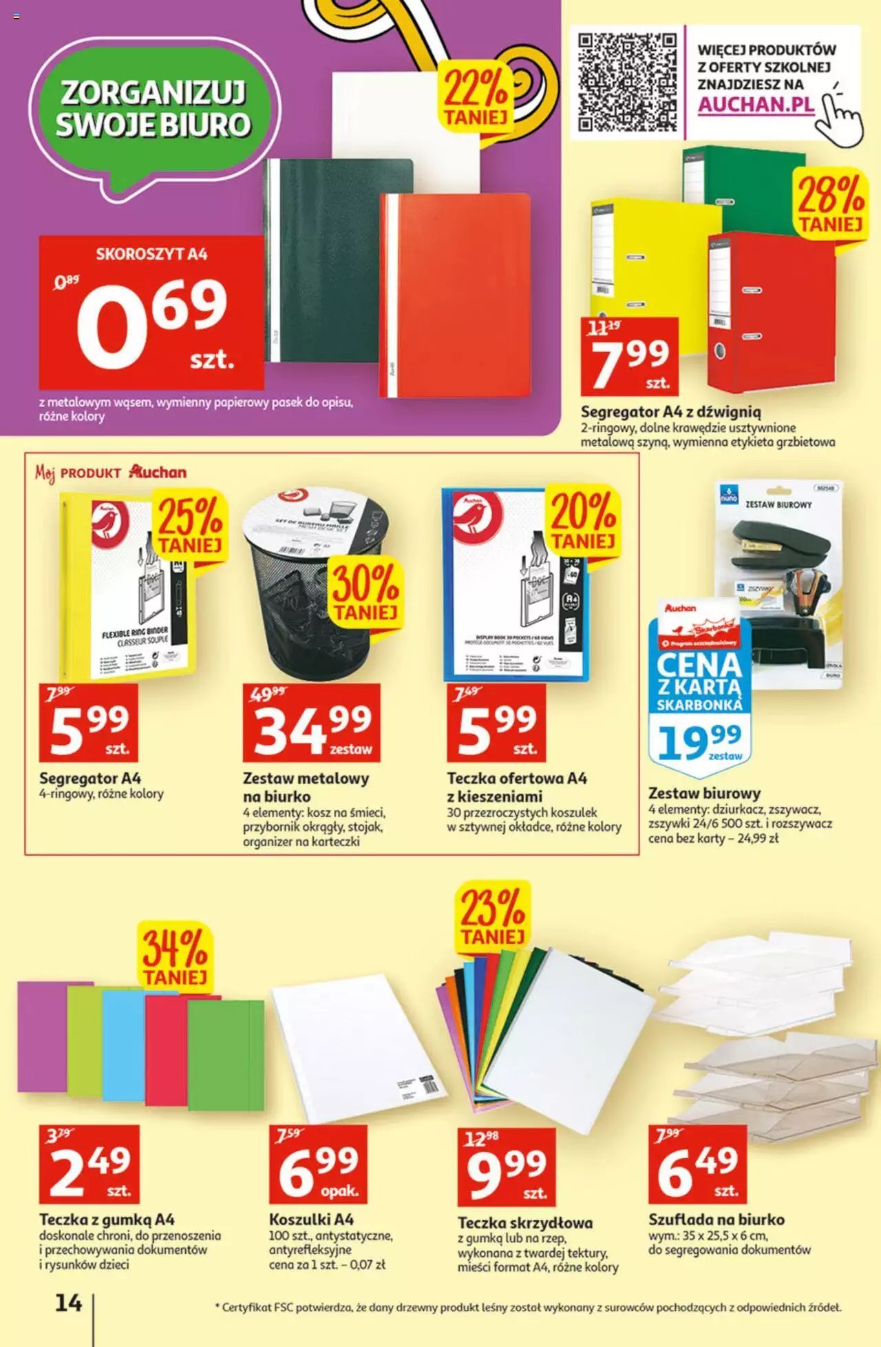 Auchan Szkoła oszczędzania Temat Szkolne przeOferty Hipermarkety gazetka ważna od 11.08.2022 do 17.08.2022 strona 14