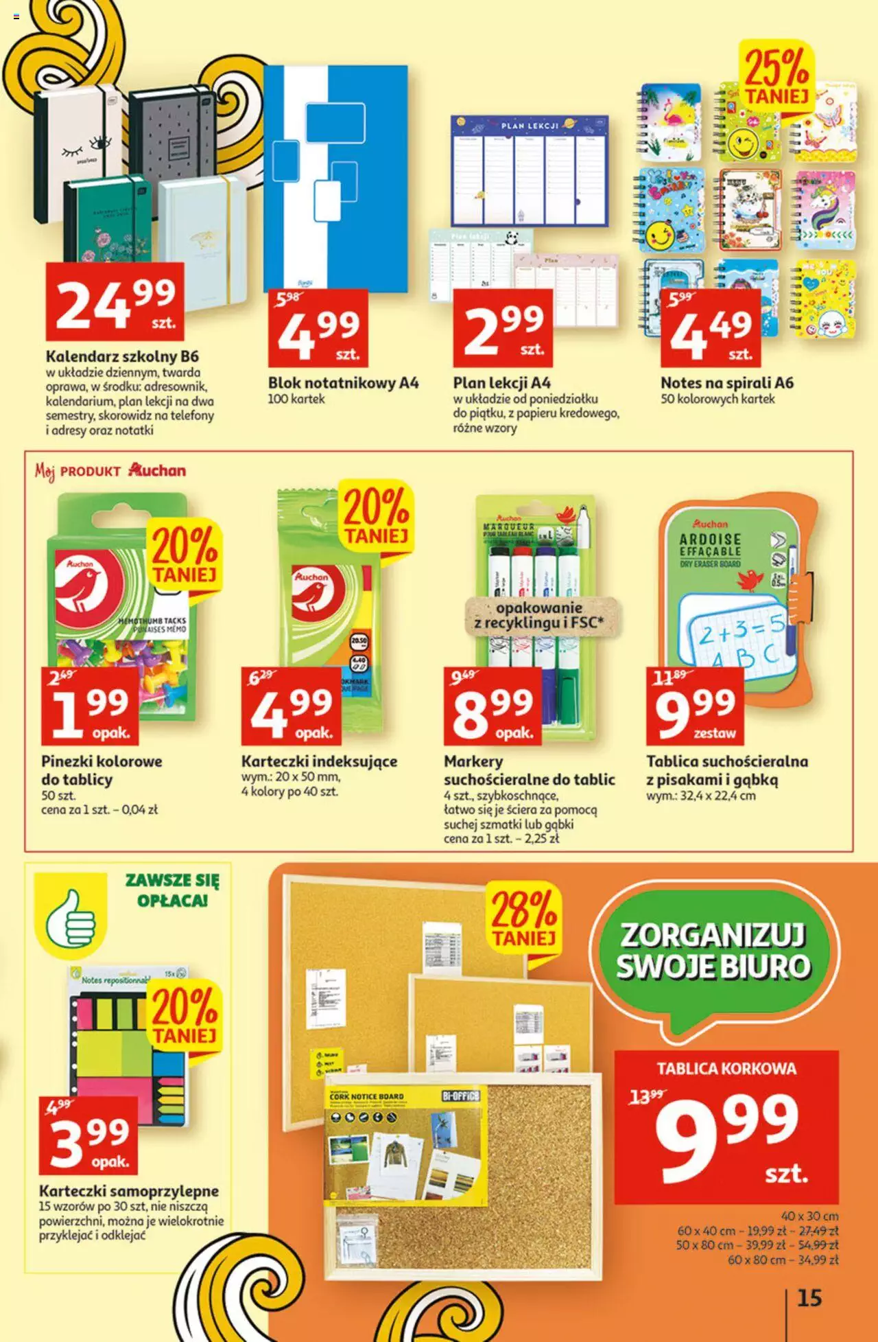 Auchan Szkoła oszczędzania Temat Szkolne przeOferty Hipermarkety gazetka ważna od 11.08.2022 do 17.08.2022 strona 15