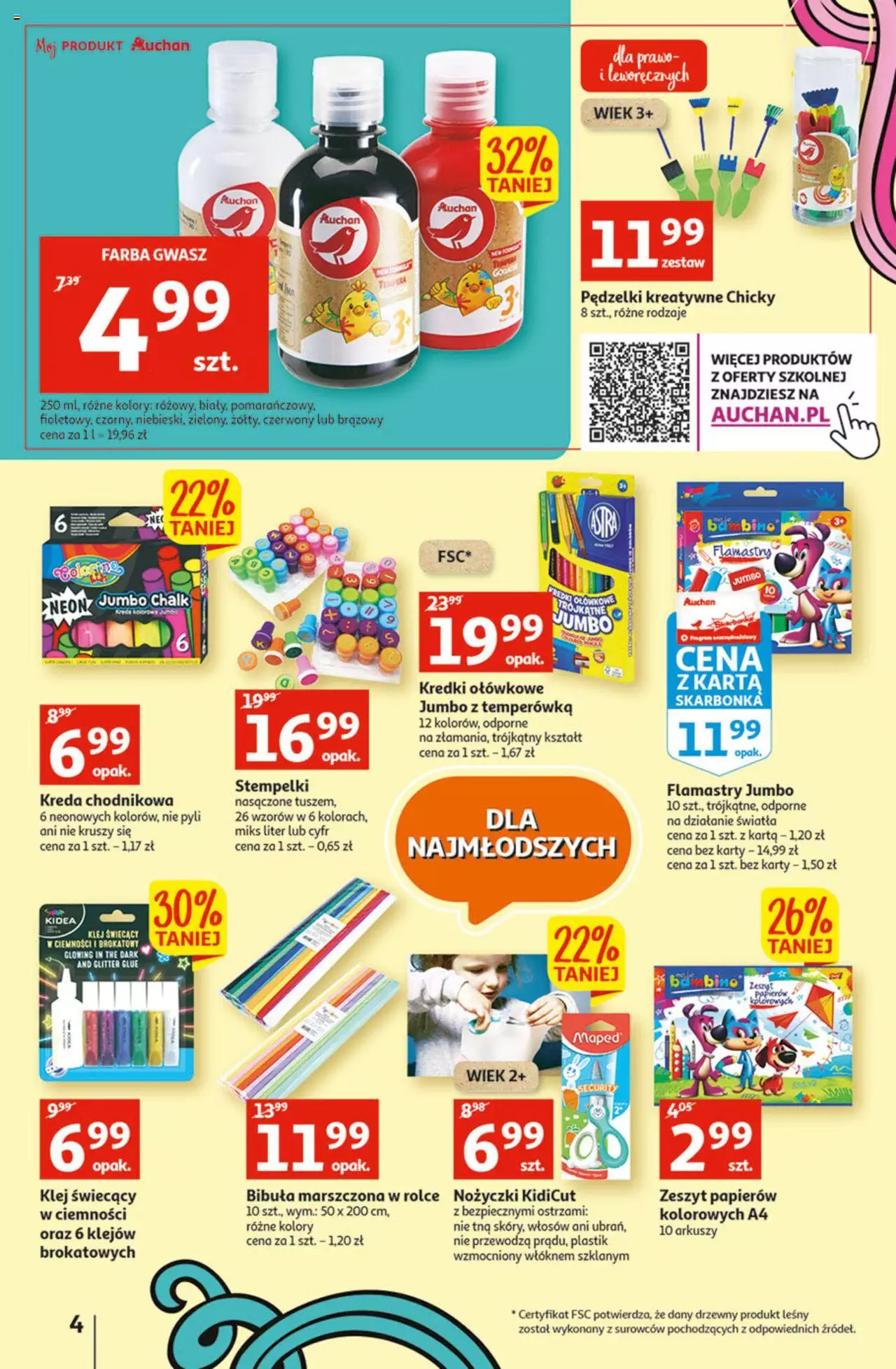 Auchan Szkoła oszczędzania Temat Szkolne przeOferty Hipermarkety gazetka ważna od 11.08.2022 do 17.08.2022 strona 4