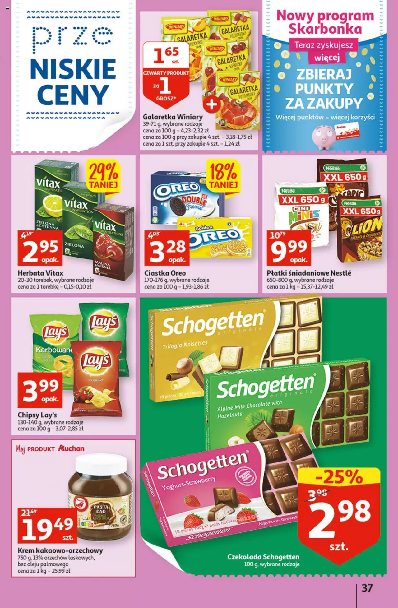 Auchan Szkoła oszczędzania Temat Szkolne przeOferty Hipermarkety gazetka ważna od 11.08.2022 do 17.08.2022 strona 37