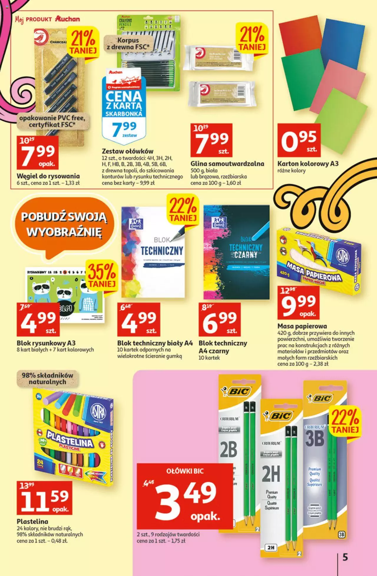 Auchan Szkoła oszczędzania Temat Szkolne przeOferty Hipermarkety gazetka ważna od 11.08.2022 do 17.08.2022 strona 5