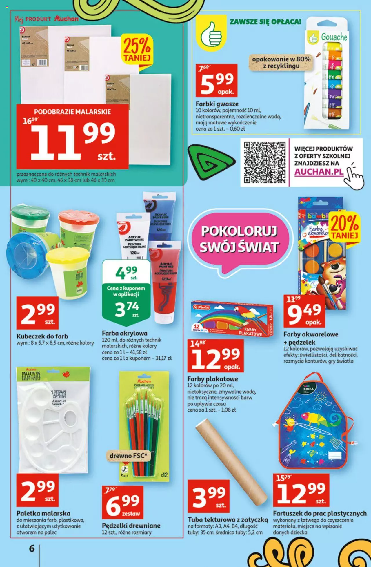 Auchan Szkoła oszczędzania Temat Szkolne przeOferty Hipermarkety gazetka ważna od 11.08.2022 do 17.08.2022 strona 6
