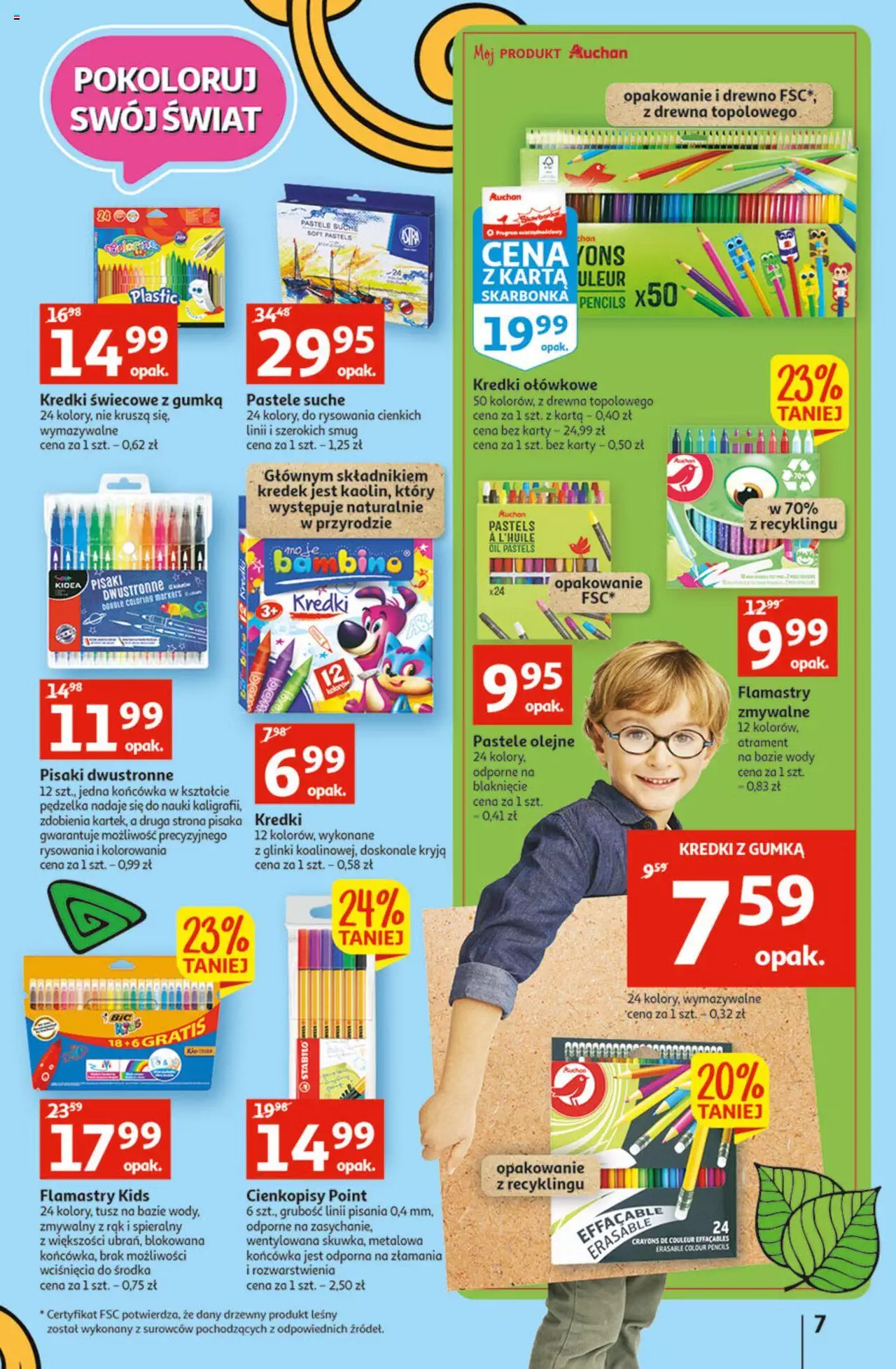 Auchan Szkoła oszczędzania Temat Szkolne przeOferty Hipermarkety gazetka ważna od 11.08.2022 do 17.08.2022 strona 7