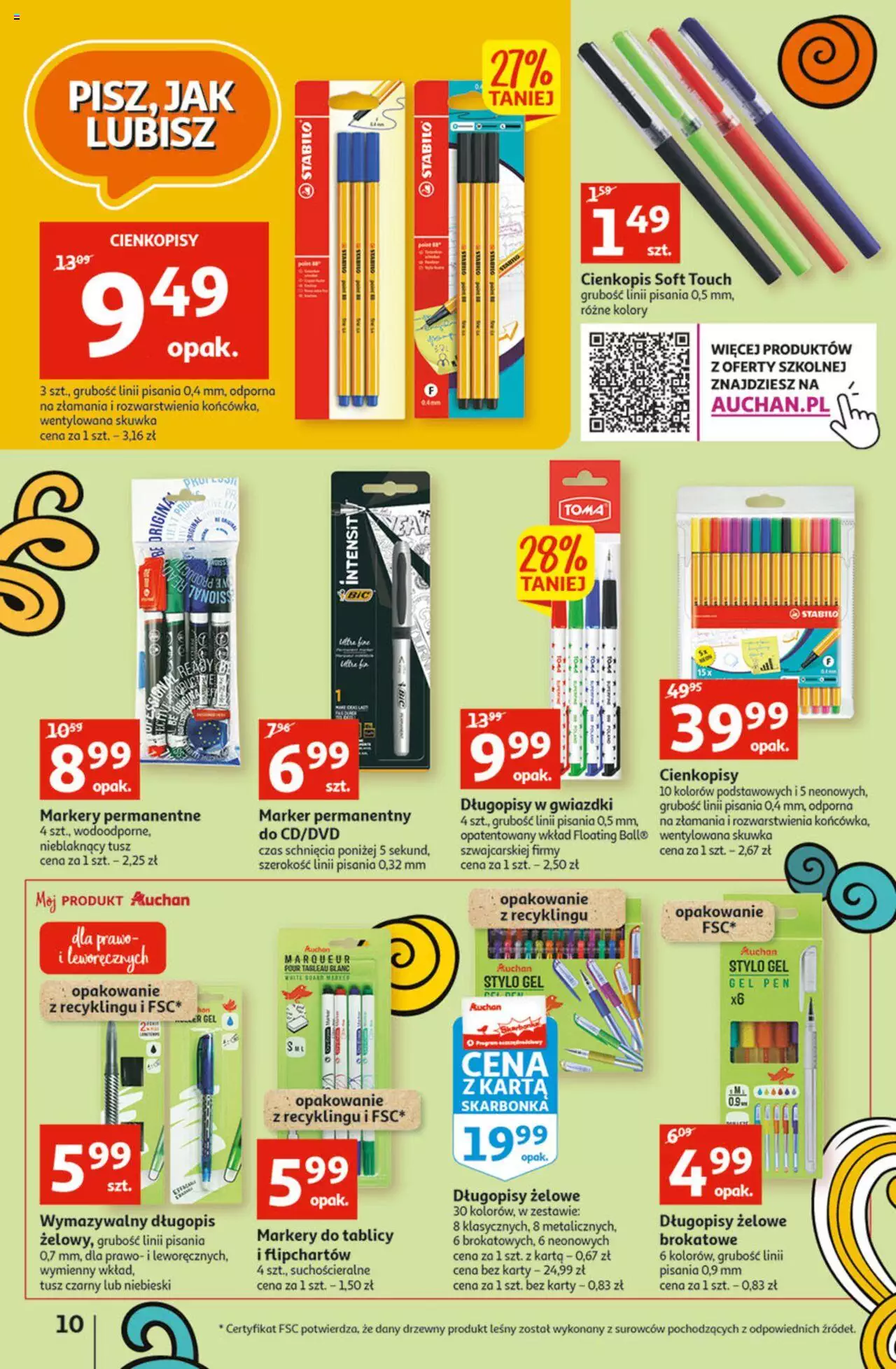 Auchan Szkoła oszczędzania Temat Szkolne przeOferty Hipermarkety gazetka ważna od 11.08.2022 do 17.08.2022 strona 10