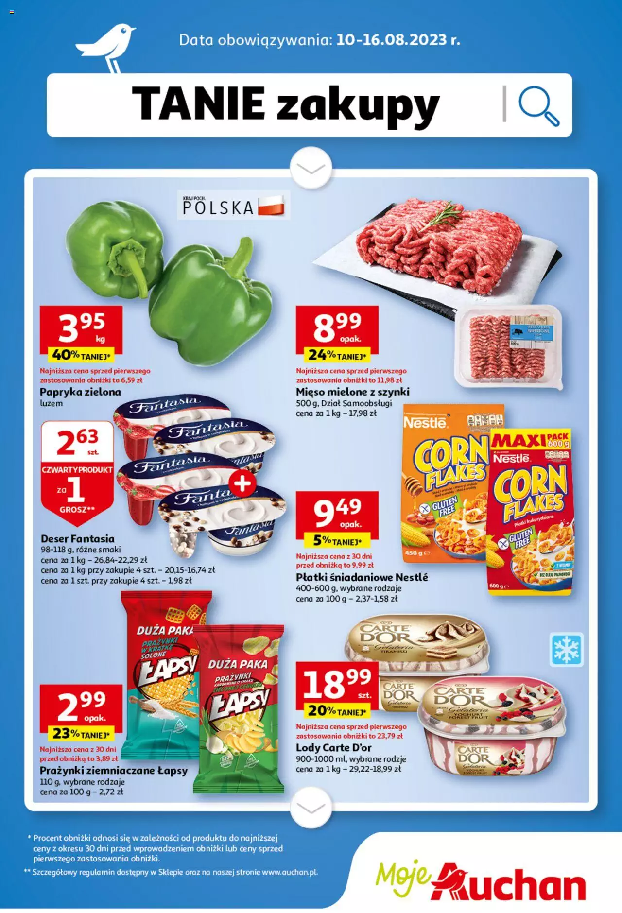 Auchan Tanie Zakupy Gazetka ważna od 10.08.2023 do 16.08.2023 strona 1