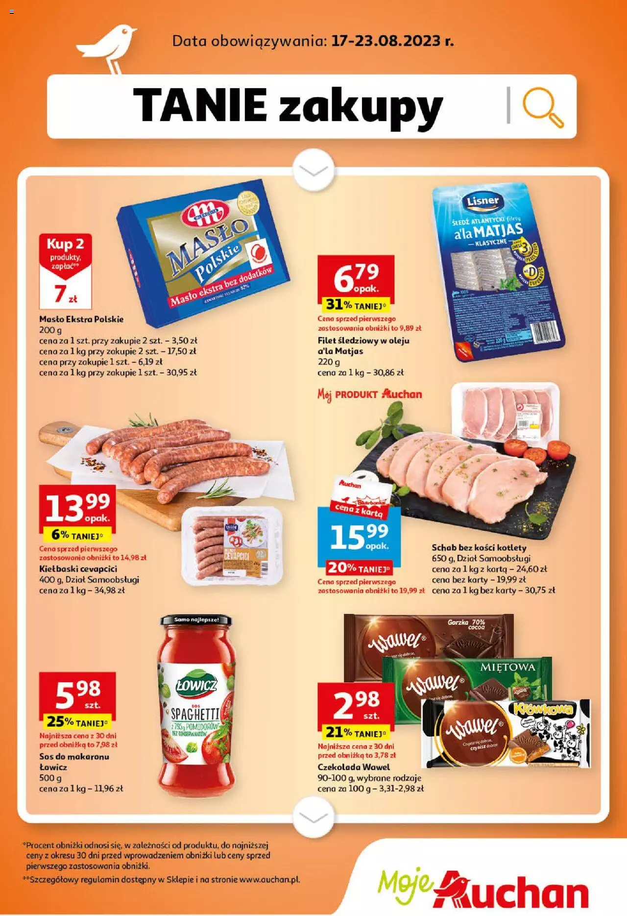 Auchan TANIE zakupy Gazetka ważna od 17.08.2023 do 23.08.2023 strona 1