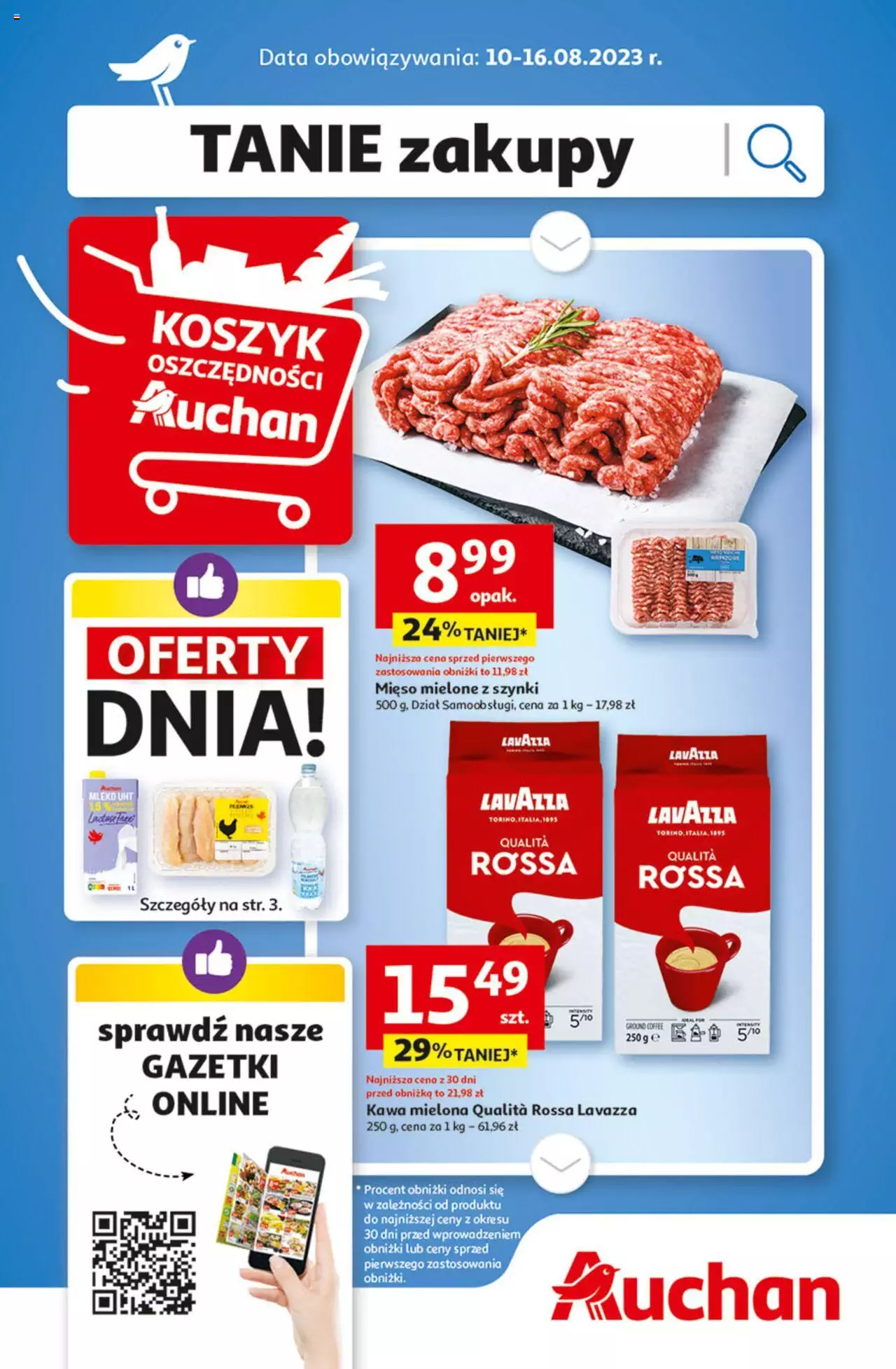 Auchan Tanie Zakupy Hipermarket Gazetka ważna od 10.08.2023 do 16.08.2023 strona 1