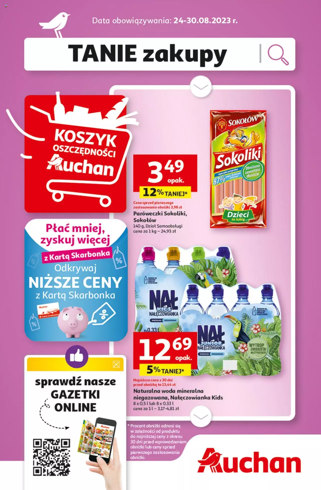 Auchan Tanie Zakupy Hipermarket Gazetka ważna od 24.08.2023 do 30.08.2023 strona 1