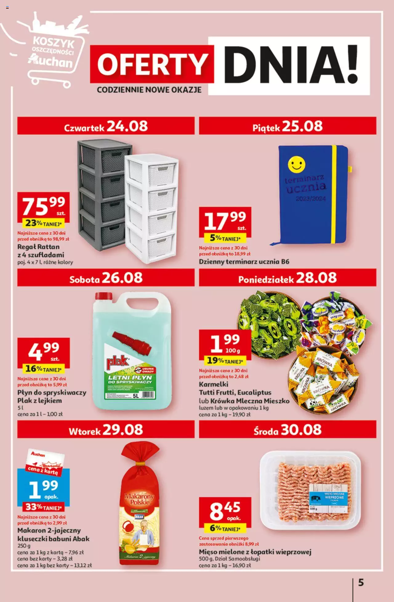 Auchan Tanie Zakupy Hipermarket Gazetka ważna od 24.08.2023 do 30.08.2023 strona 5